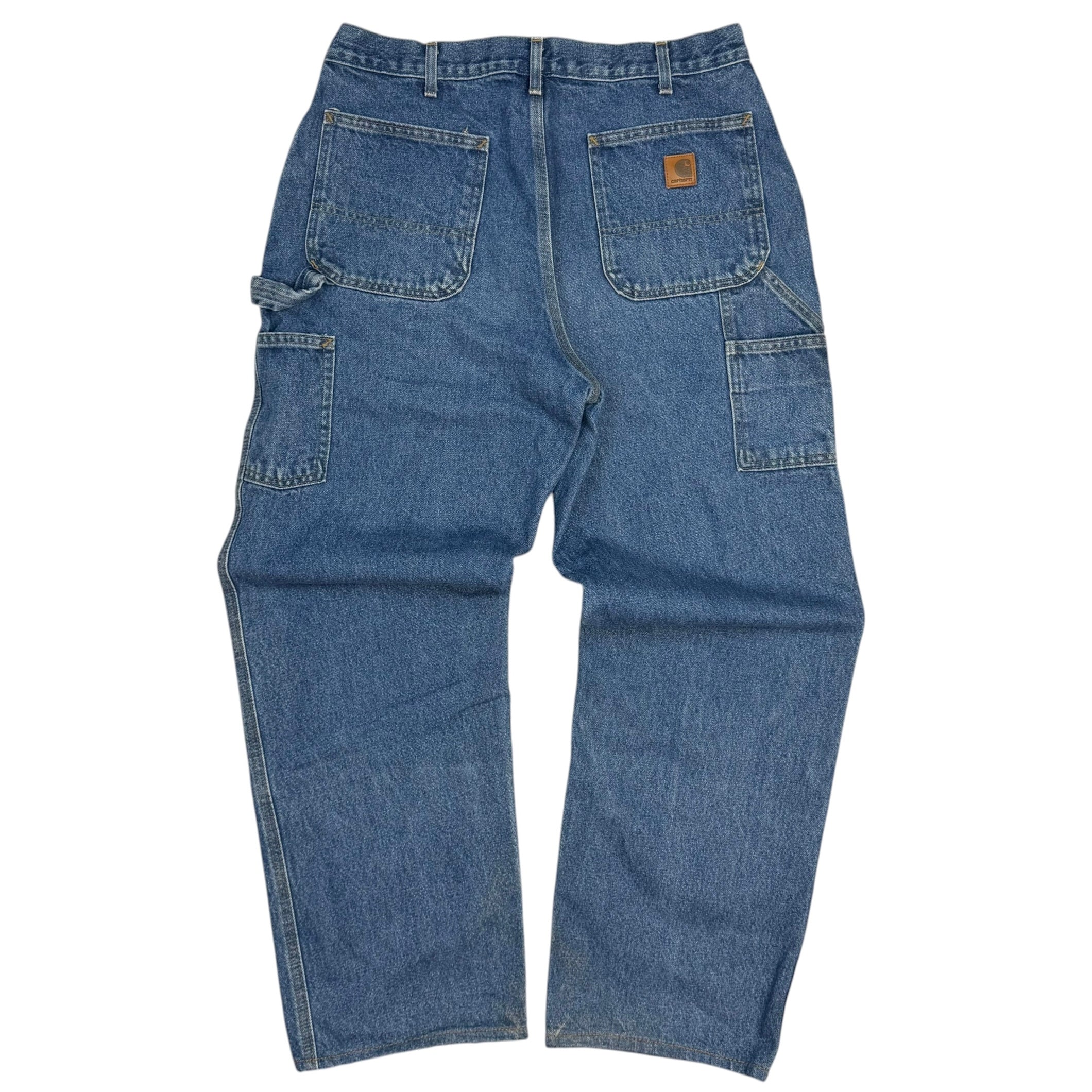 Vintage Carhartt Denim Dungaree Fit Pants Blue