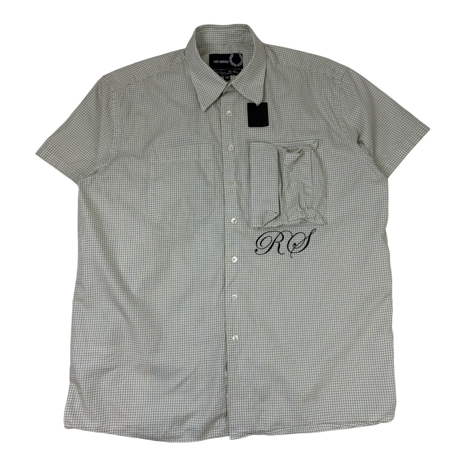 Raf Simons x Fred Perry SS19 Check Button-Up T-Shirt White