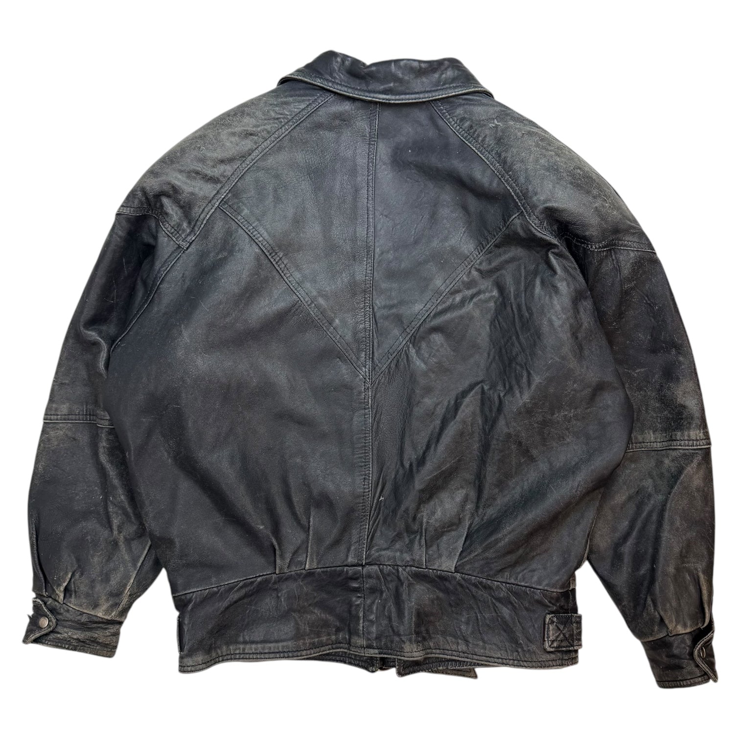 Vintage The Leather People Leather Bomber Jacket Black