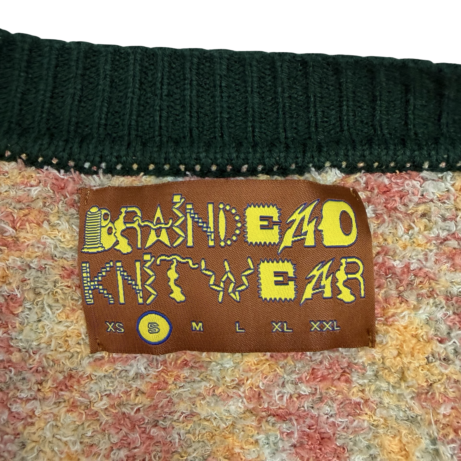Brain Dead Teddy Fur Striped Cardigan Cream