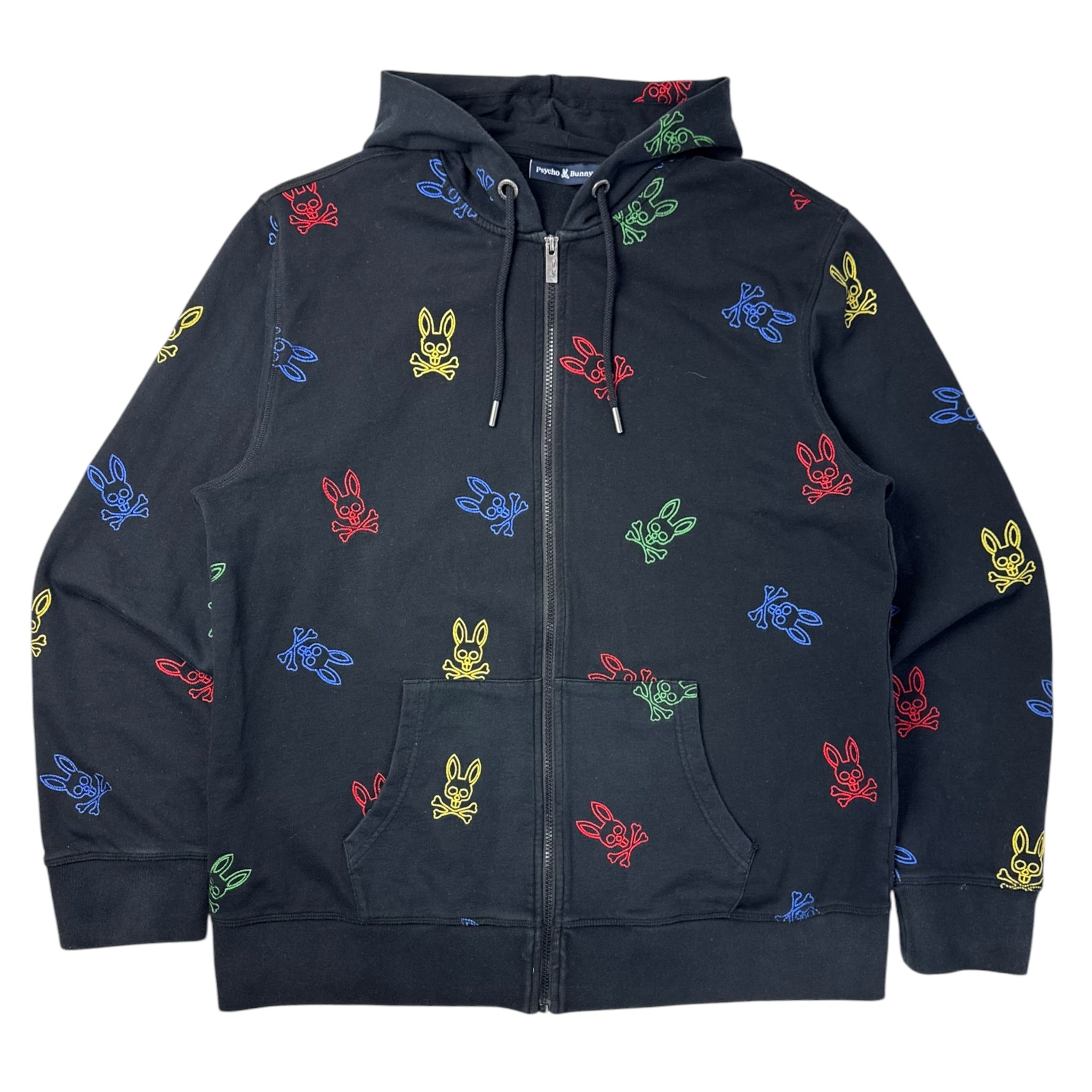 Psycho Bunny Chain Stitch All Over Print Zip Up Hoodie