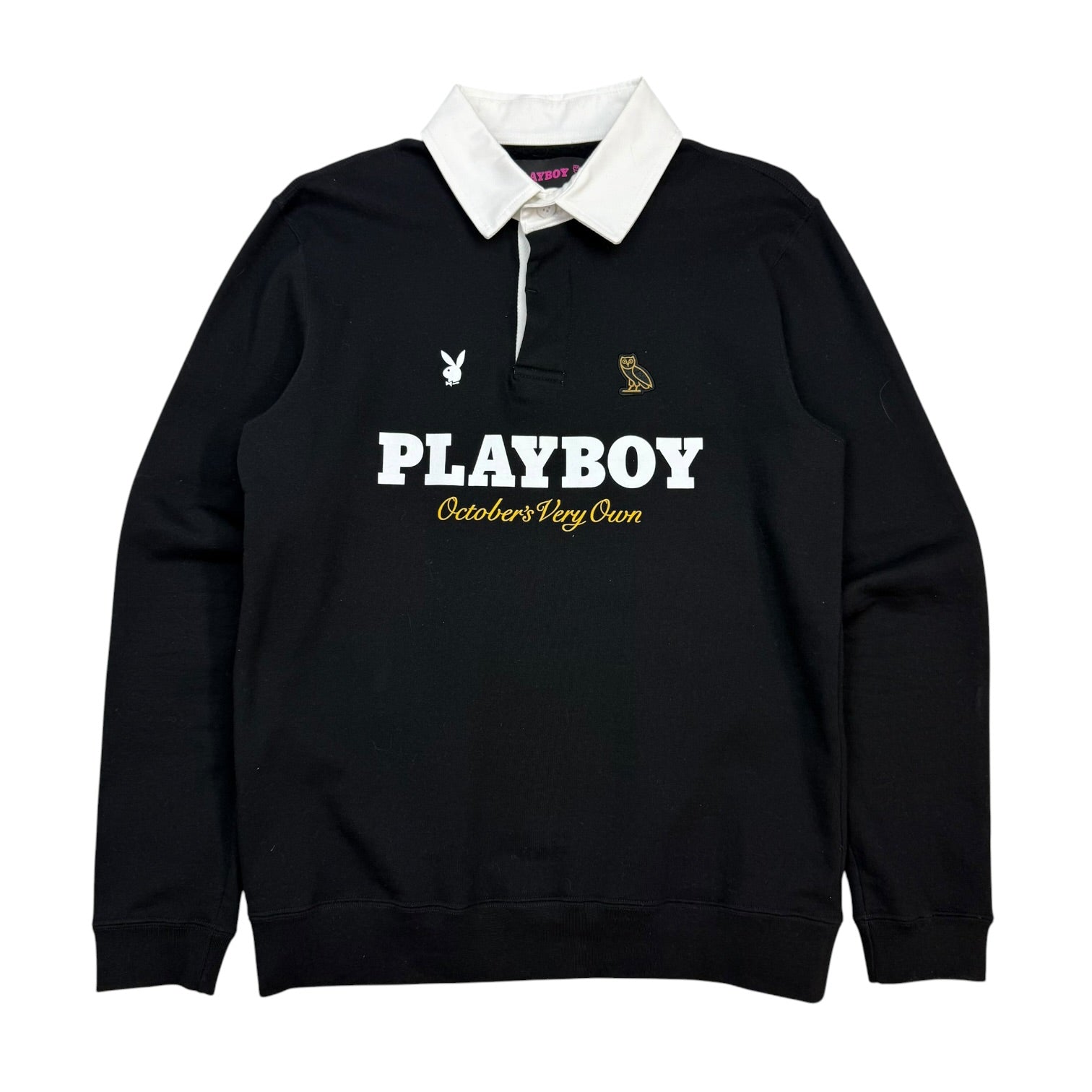 Octobers Very Own X Playboy Button Up L/S Polo Black