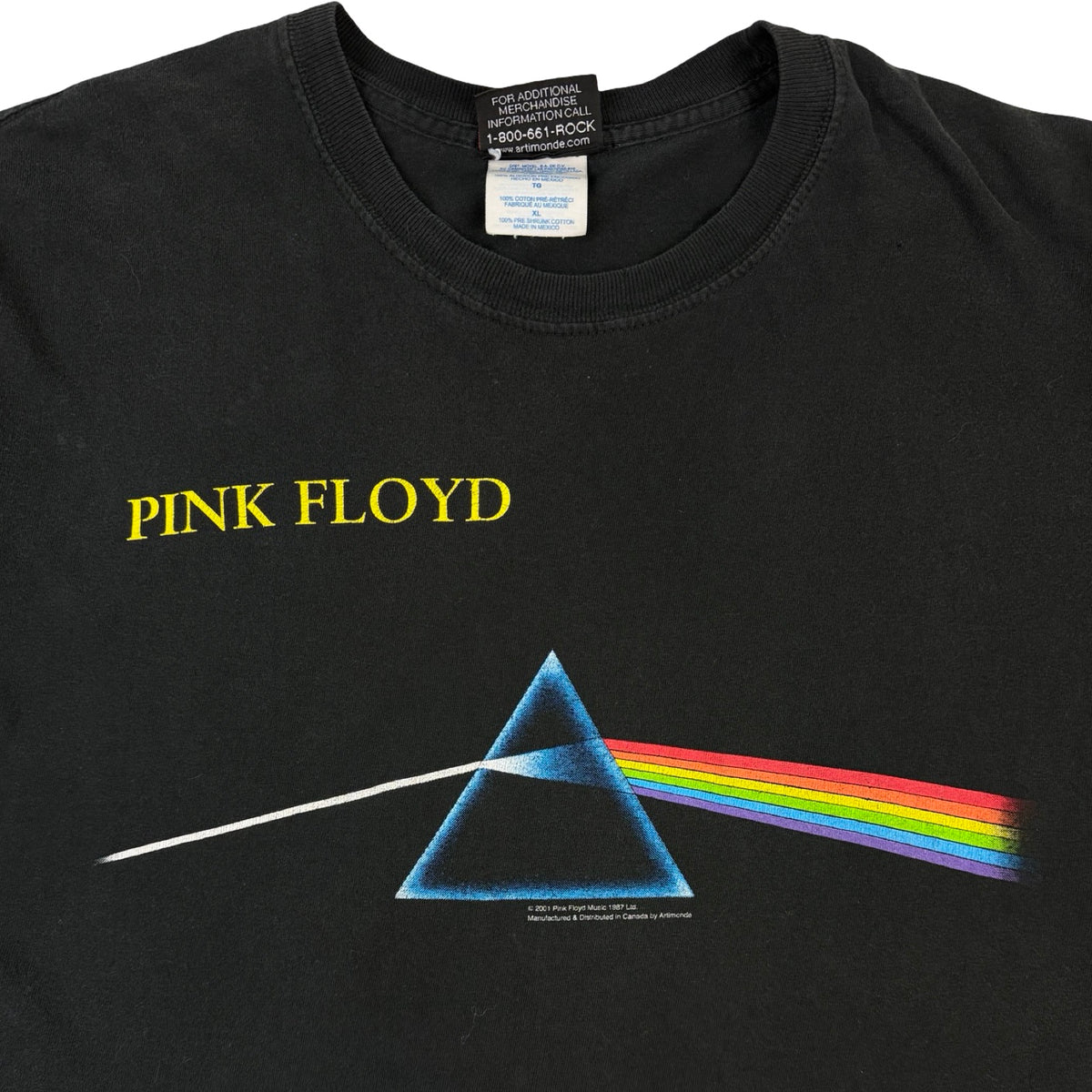 2001 Pink Floyd Dark Side of the Moon T-Shirt Black