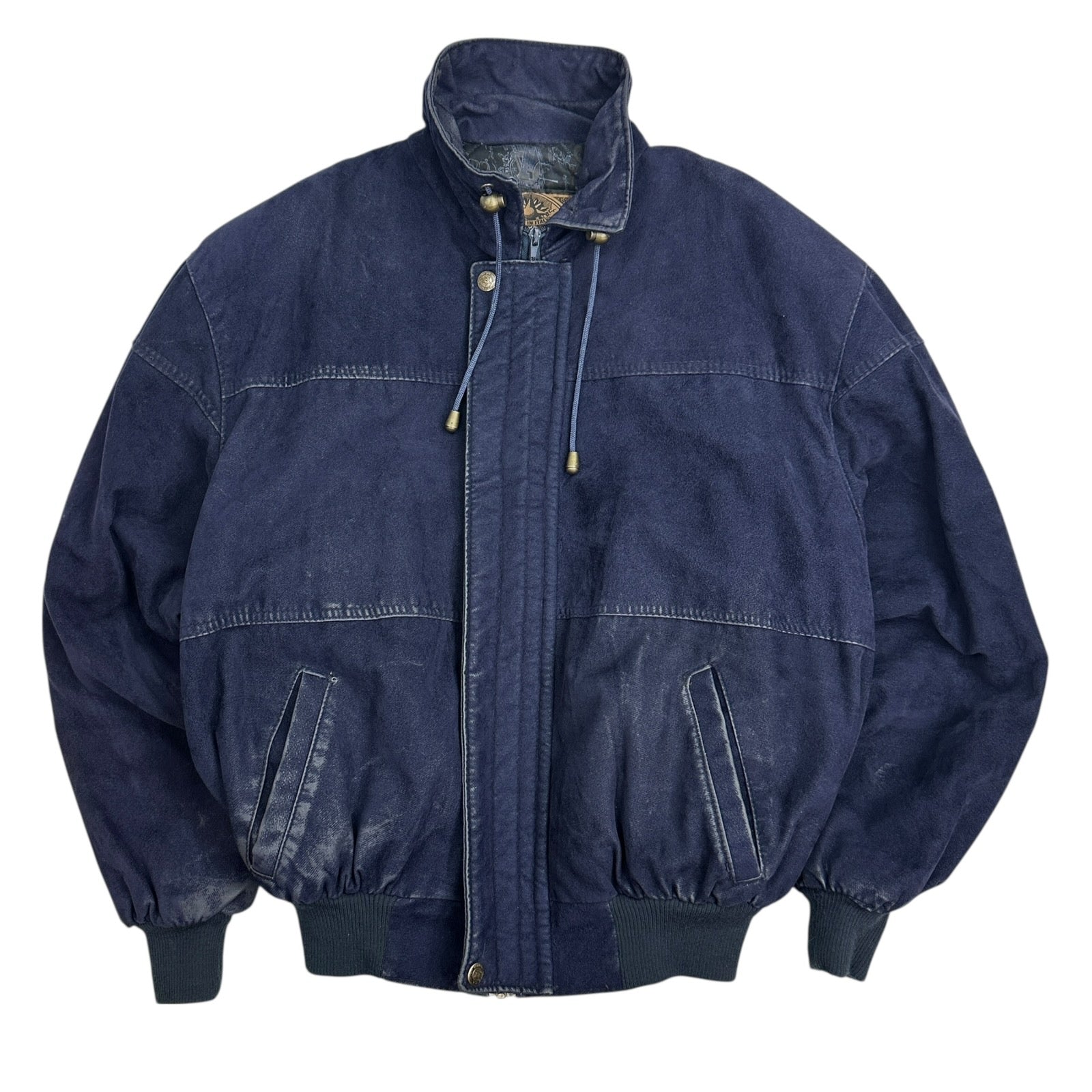 Vintage PE Suede Bomber Jacket Navy