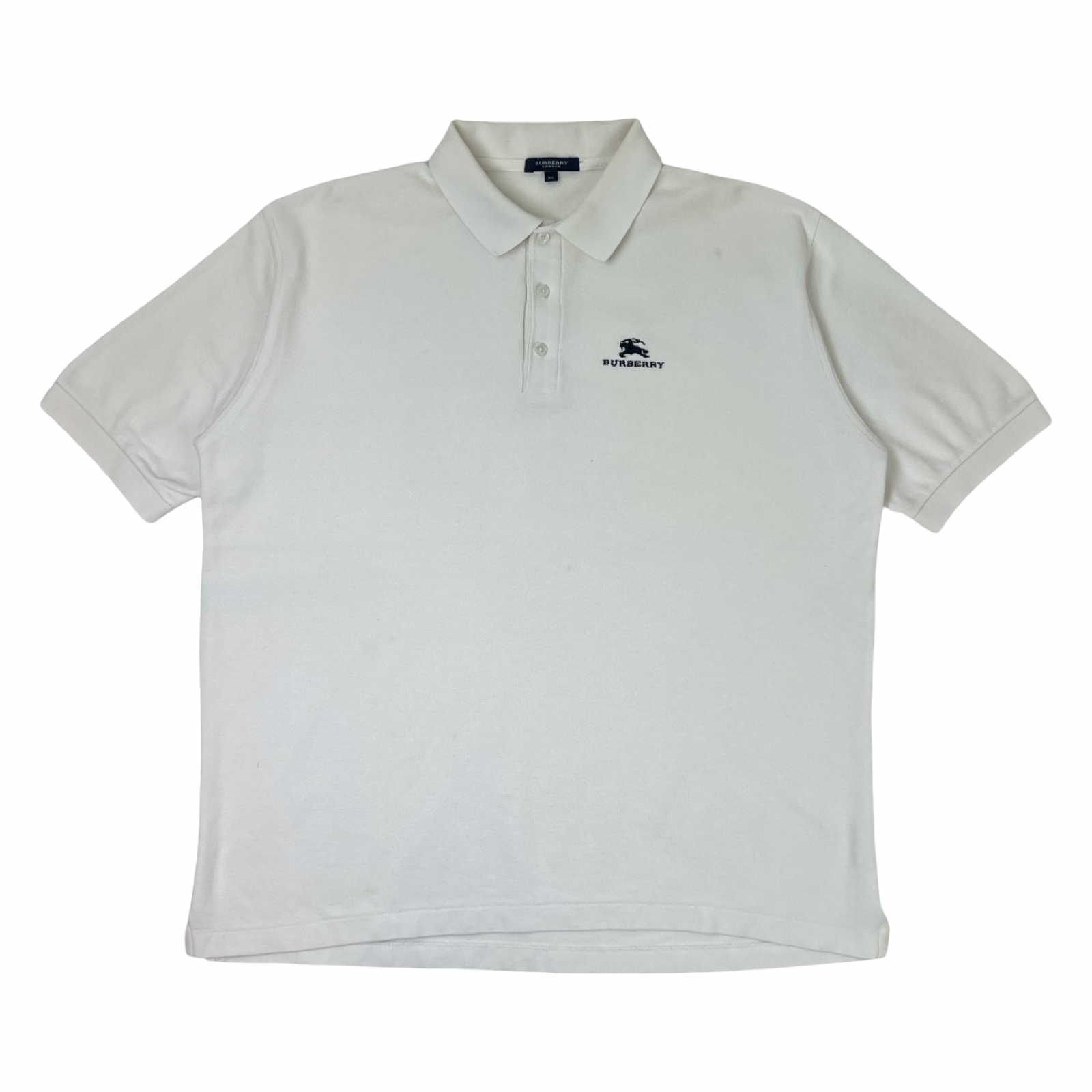 Vintage Burberry “Equestrian Knight” Polo Shirt White
