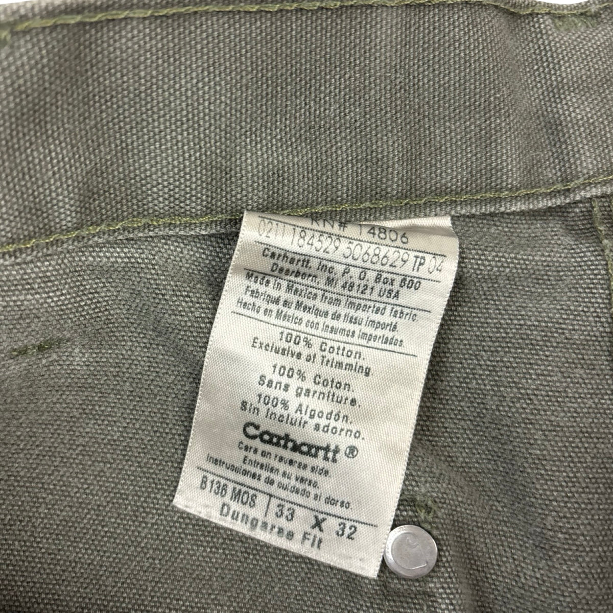Vintage Carhartt Carpenter Double Knee Pant Moss Green