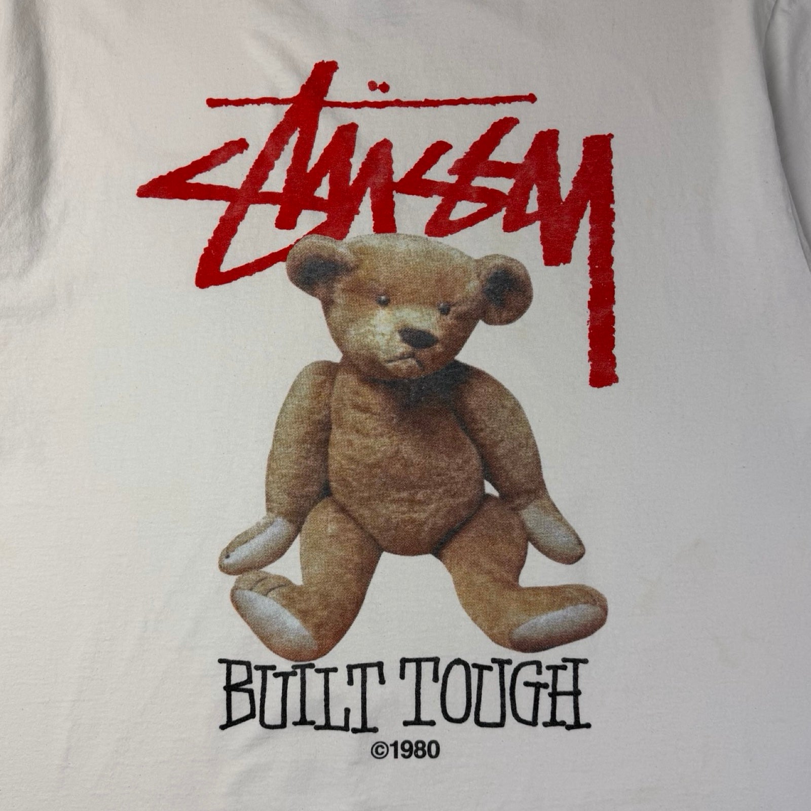 Stussy Built Tough Teddy T-Shirt White