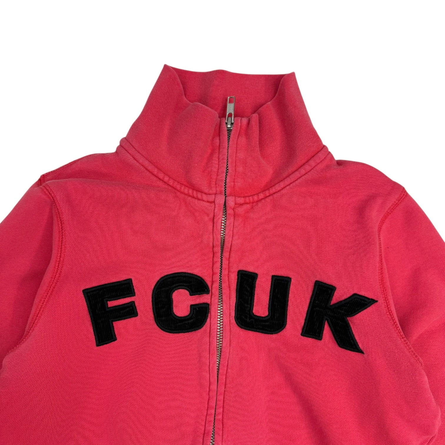 (W) French Connection FCUK Zip Up Sweater Red