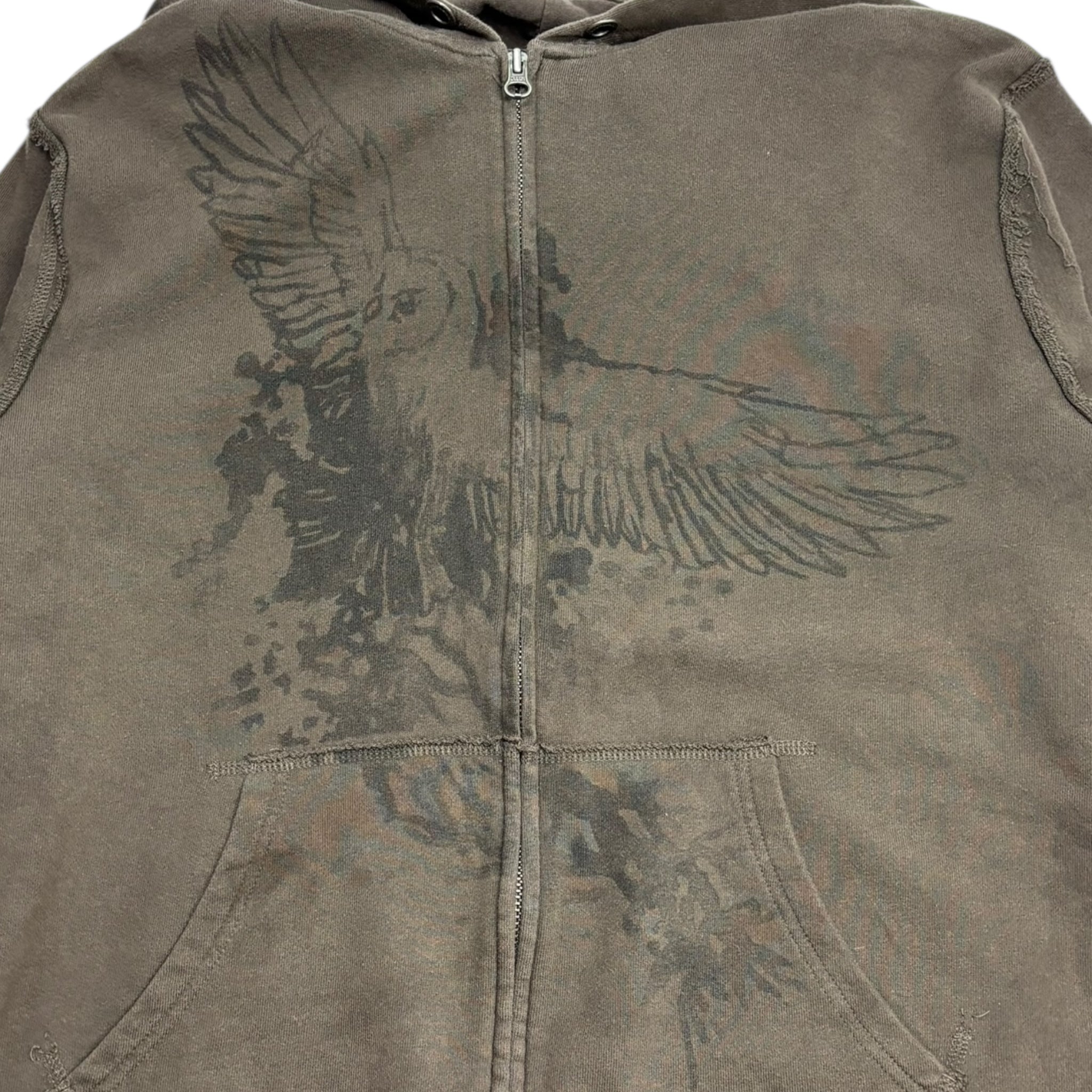 Vintage Y2K Aeropostale inside Out Zip Hoodie Brown