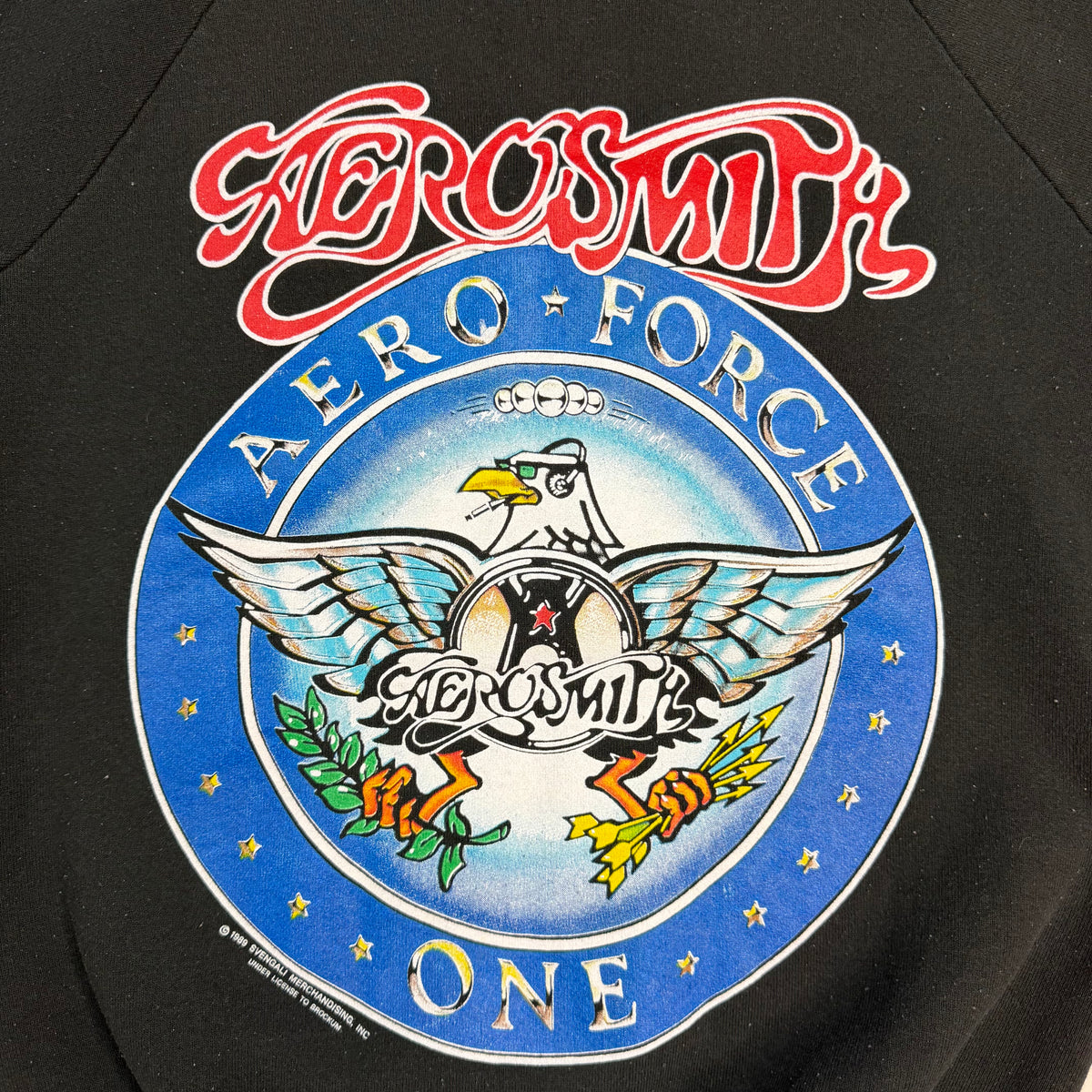 1989 Aerosmith Aero Force One Pump Tour Crewneck Black