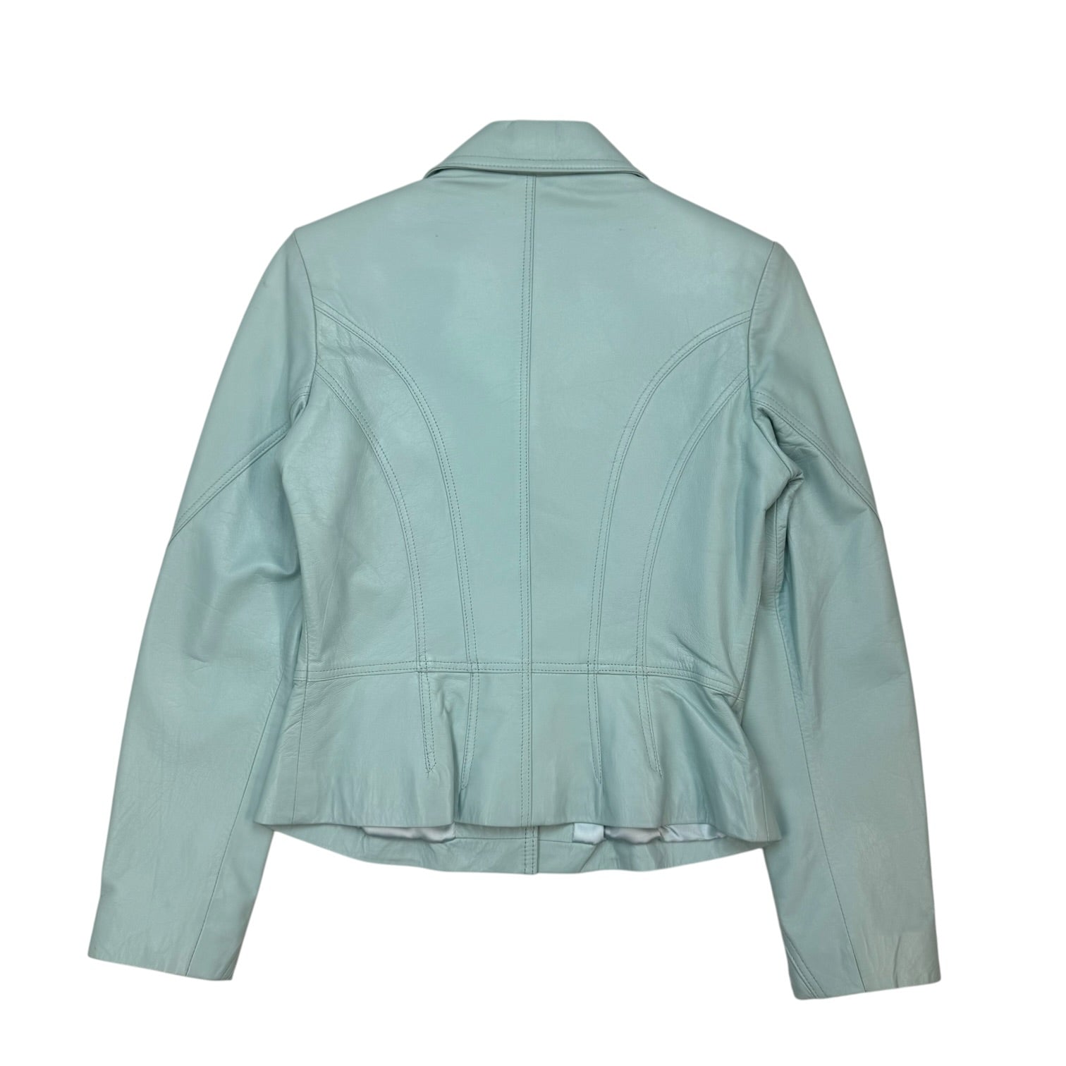 (W) Vintage Bogato Leather Button Up Jacket Mint