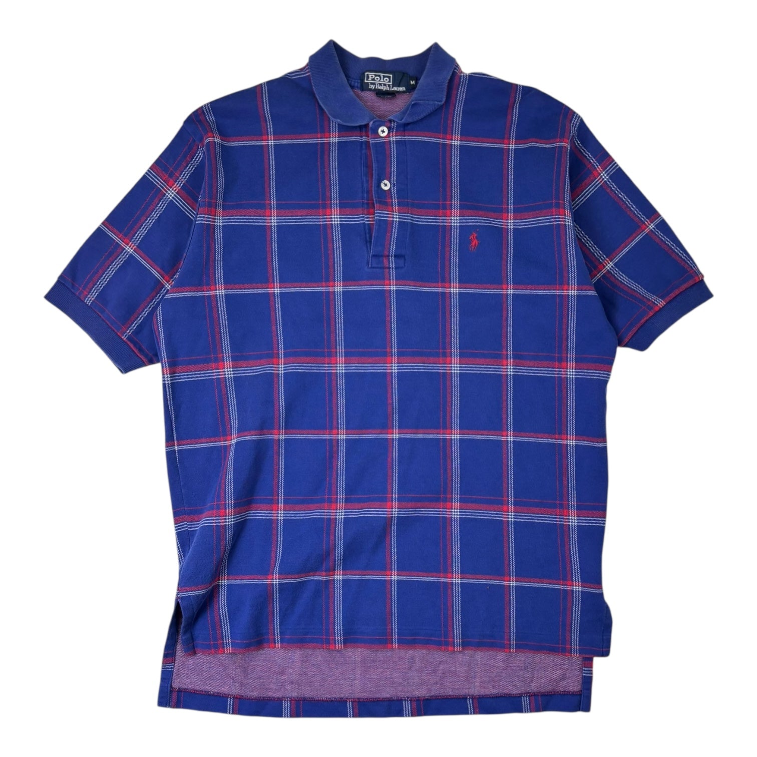 Vintage Polo Ralph Laure Plaid T-Shirt Blue