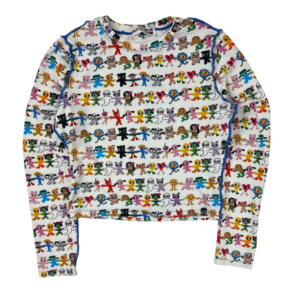 (W) I Scream In Colour Holding Hands Long Sleeve T-Shirt White
