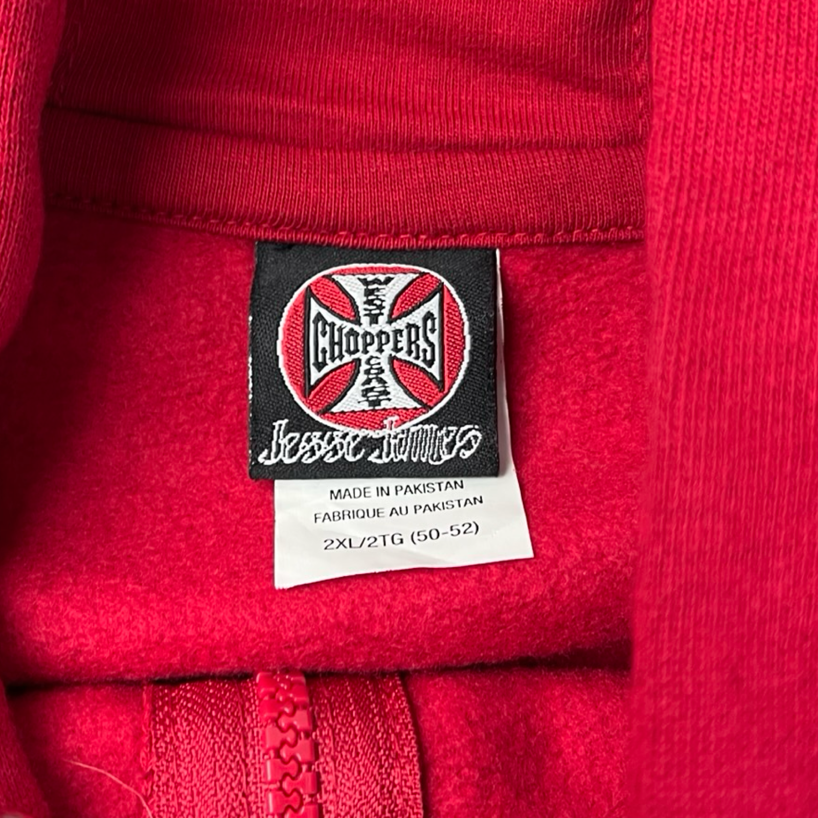 Vintage Y2K West Coast Choppers Zip-Up Hoodie Red
