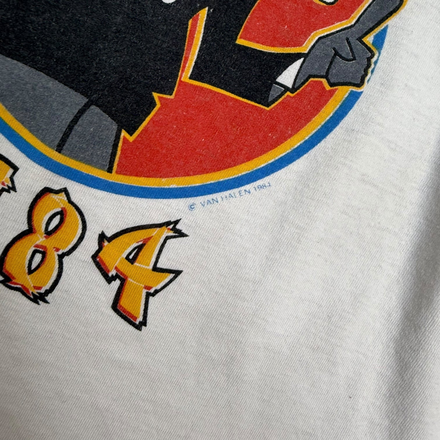 1984 Van Halen Tour Of The World Raglan Tee White/Black