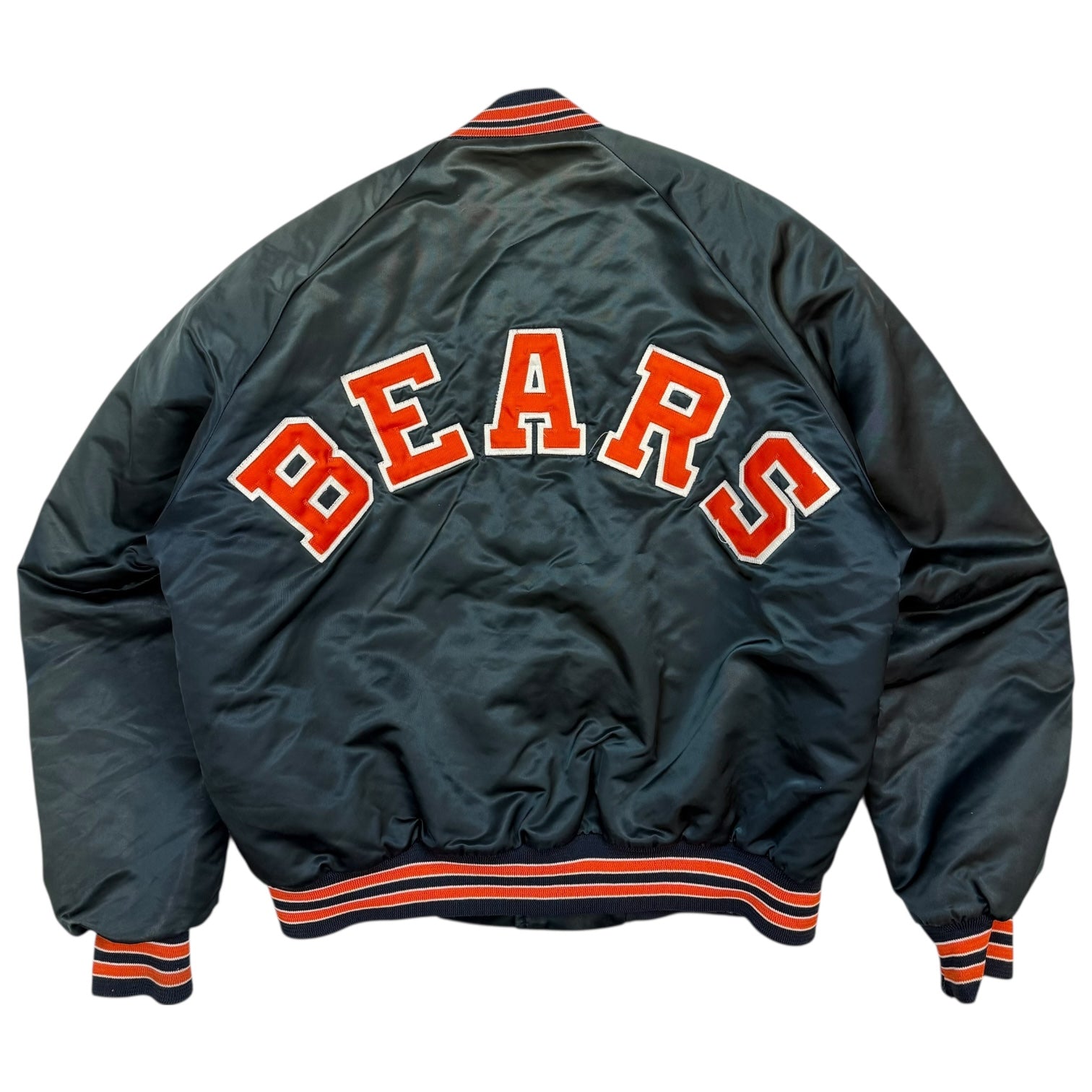 Vintage Chicago Bears Satin Bomber Jacket Black