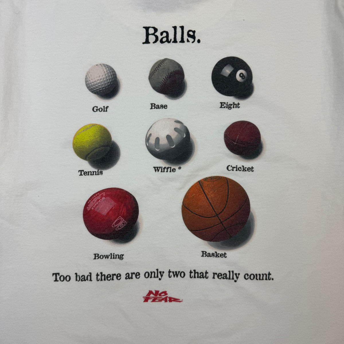 Vintage No Fear Balls Tee White