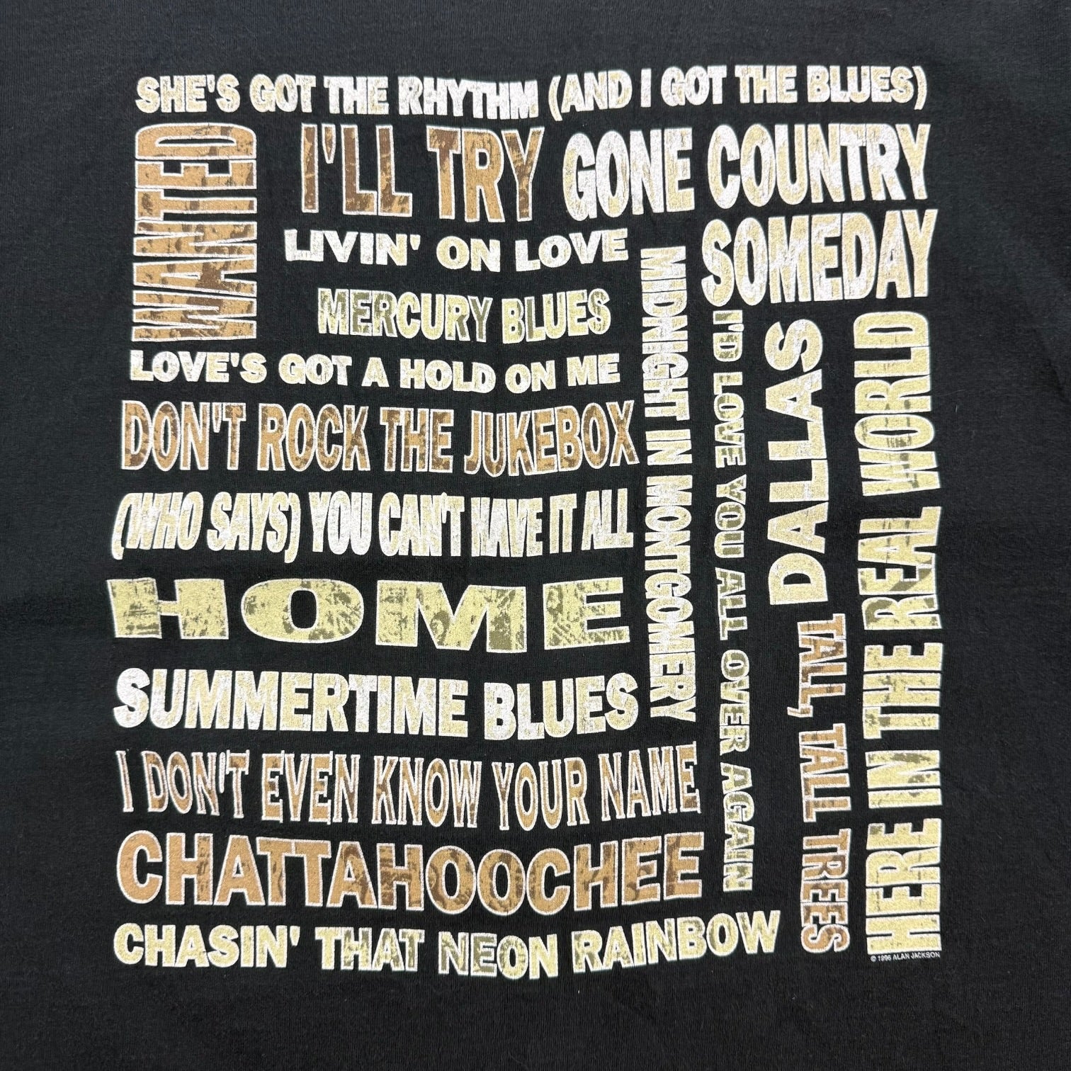 1996 Alan Jackson Tour Tee Black