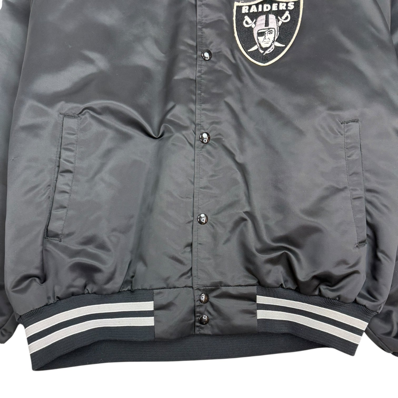 Vintage Oakland Raiders Chalkline Satin Jacket Black