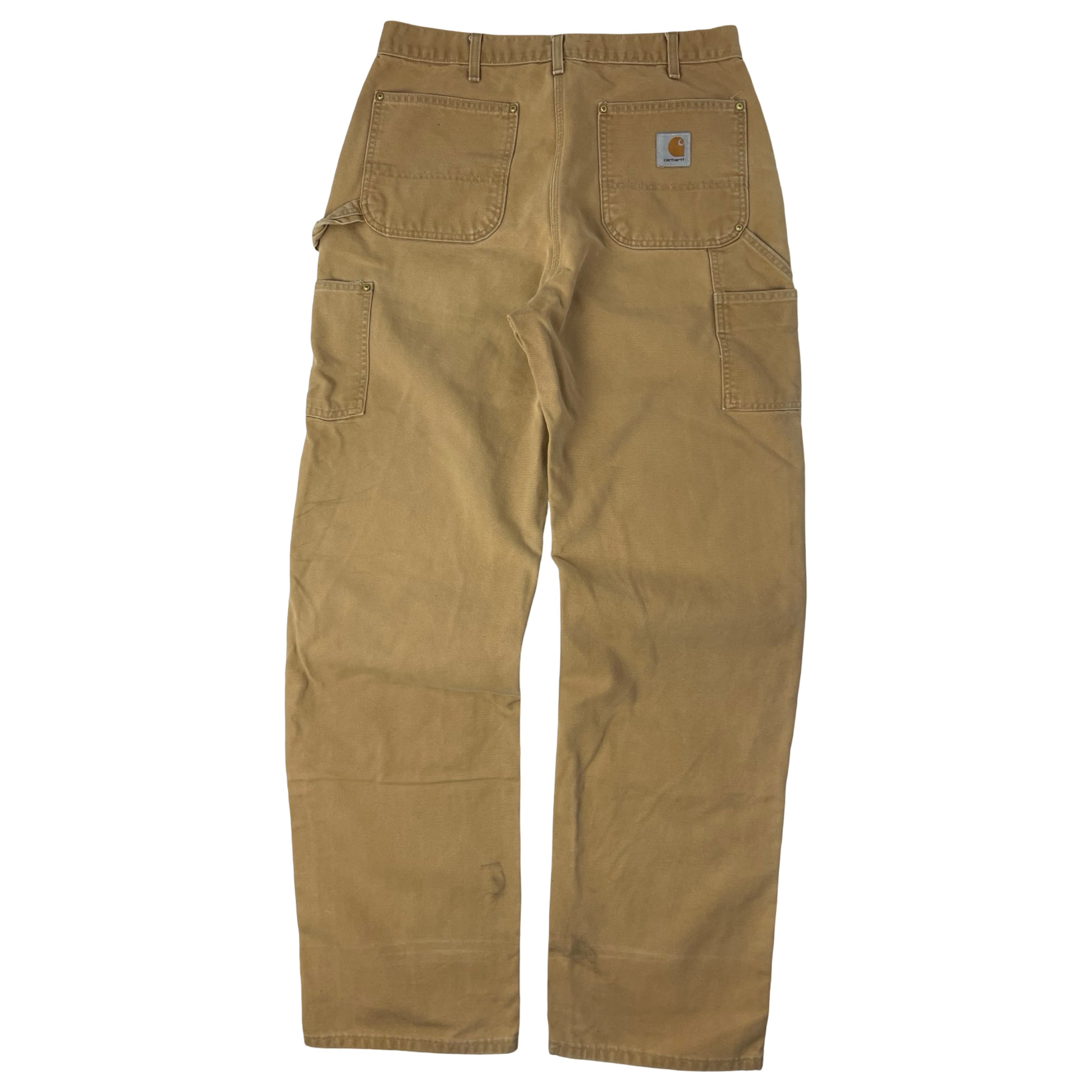 Vintage Carhartt Double Knee Carpenter Pants Faded Khaki
