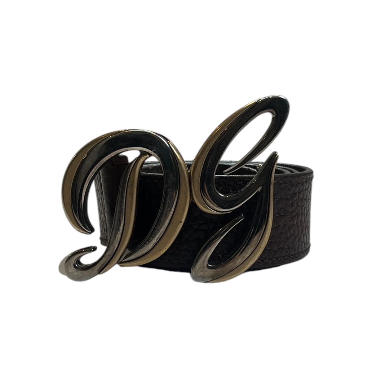 Dolce & Gabbana Cursive DG Logo Leather Belt