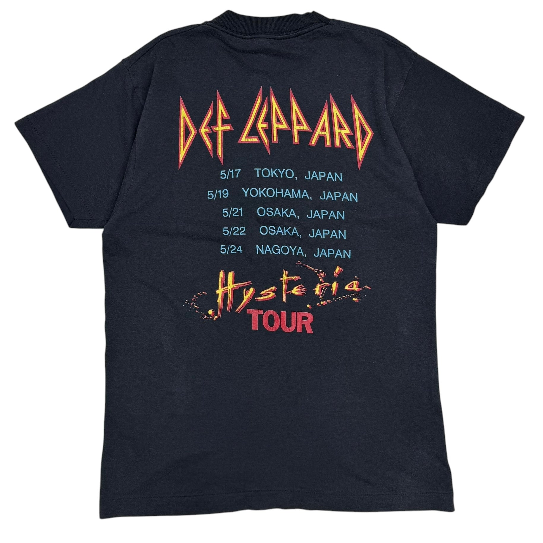1987 Def Leppard Hysteria Japan Tour Tee Faded Black