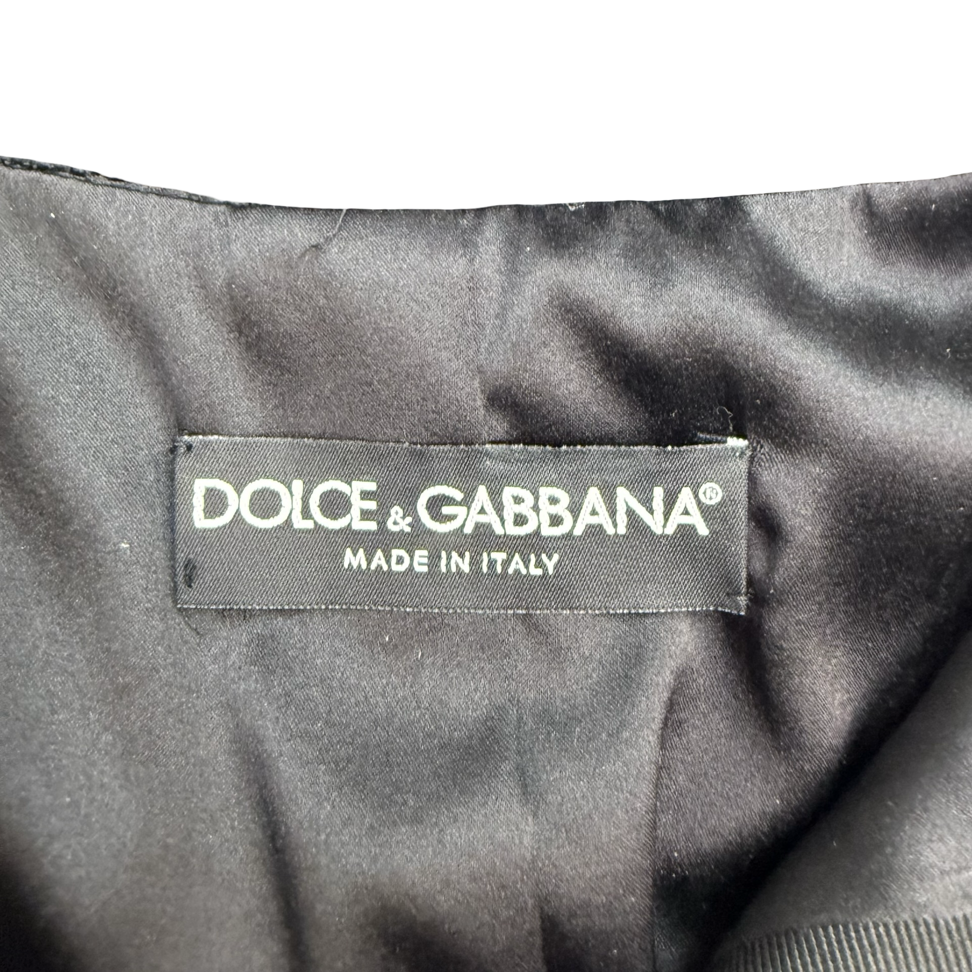 (W) Dolce & Gabbana Textured Cropped Jacket Black