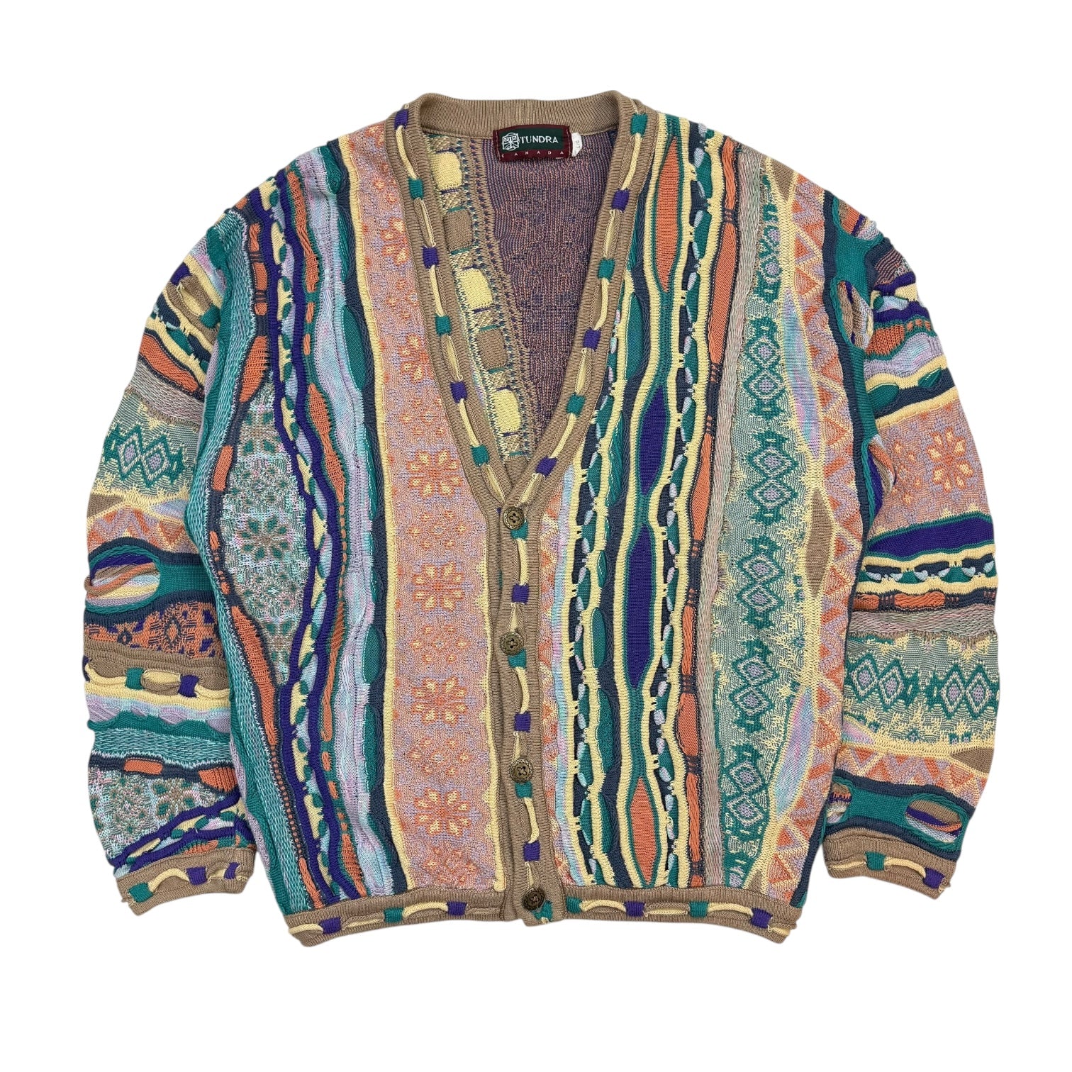 Vintage Tundra Cable Knit Cardigan Multicolour