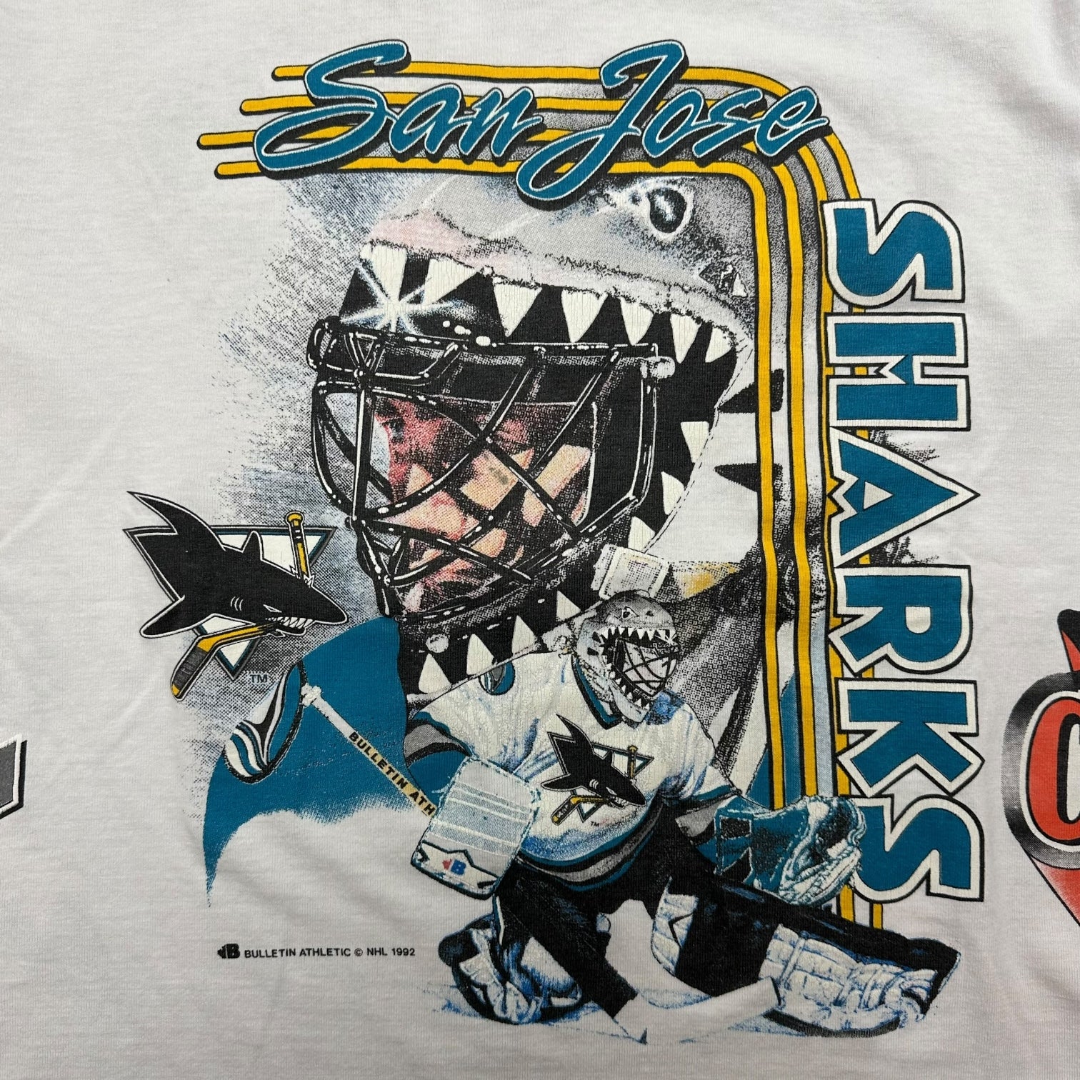 Vintage San Jose Sharks Goalie Tee White