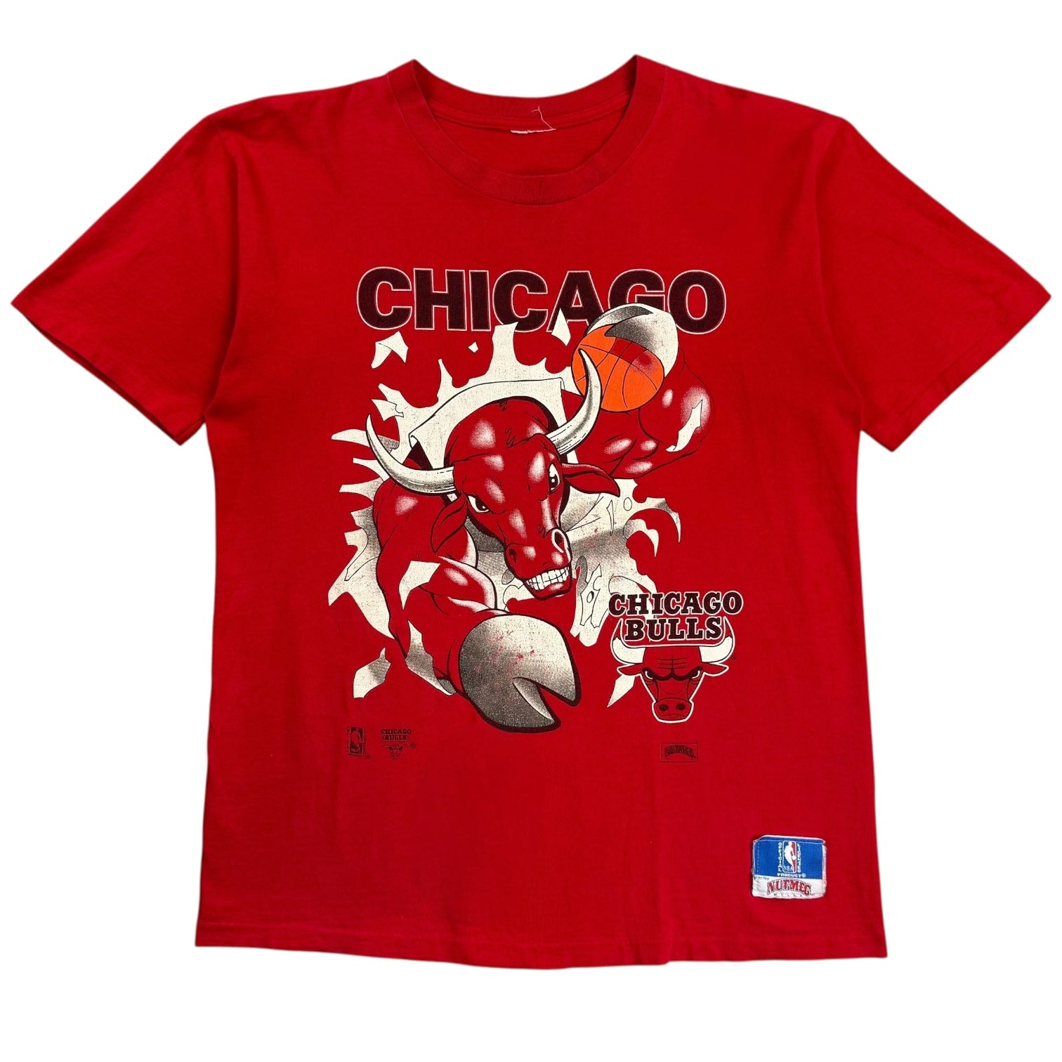 Vintage Nutmeg Chicago Bulls Crash Tee Red