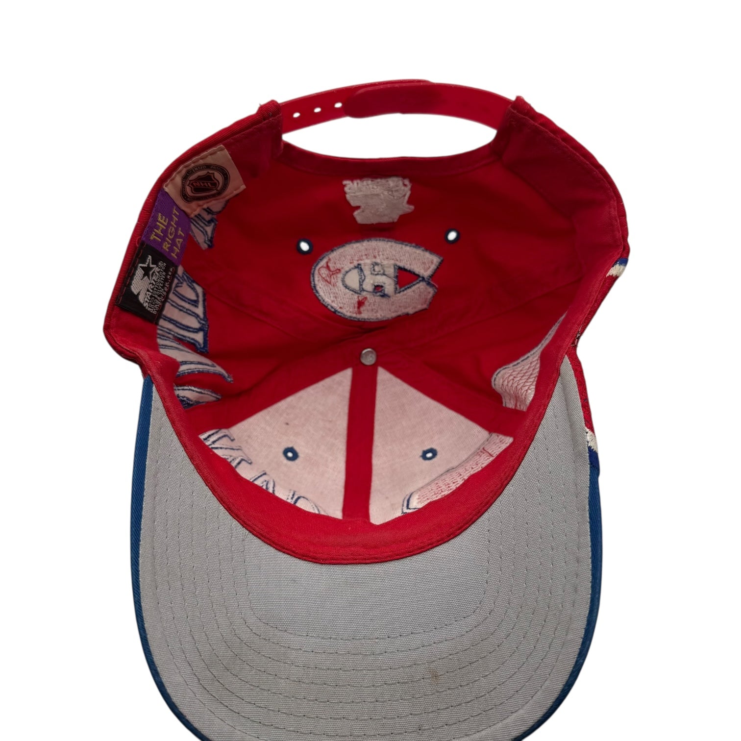 Vintage Starter Montreal Canadiens Wrap Around Script Hat Red/Blue