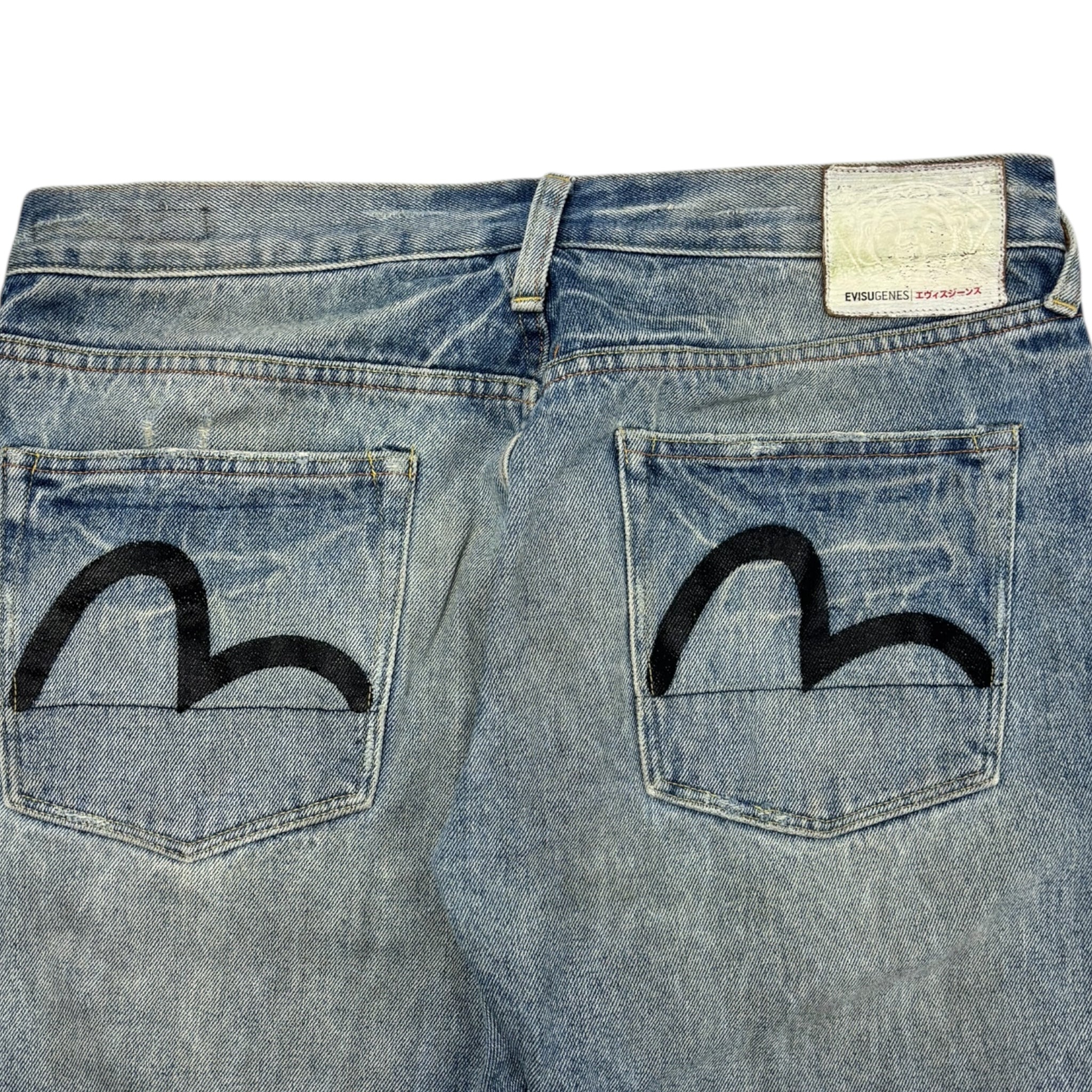 Evisu Genes Straight Cut Light Wash Denim