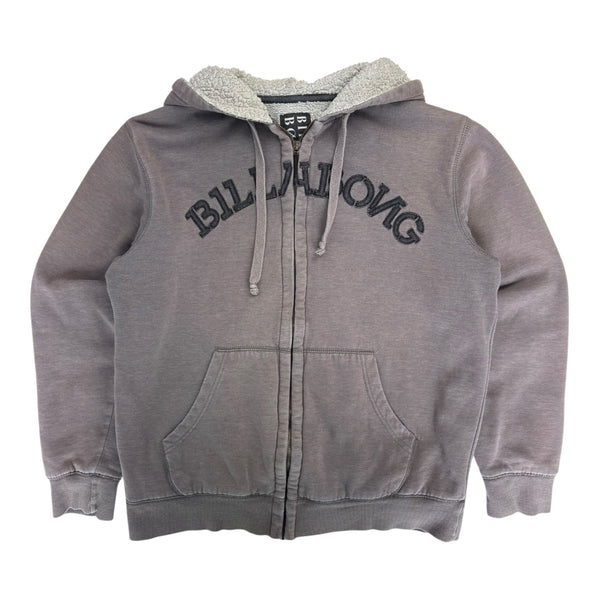 (W) Vintage Y2K Billabong Sherpa Lined Hoodie Grey