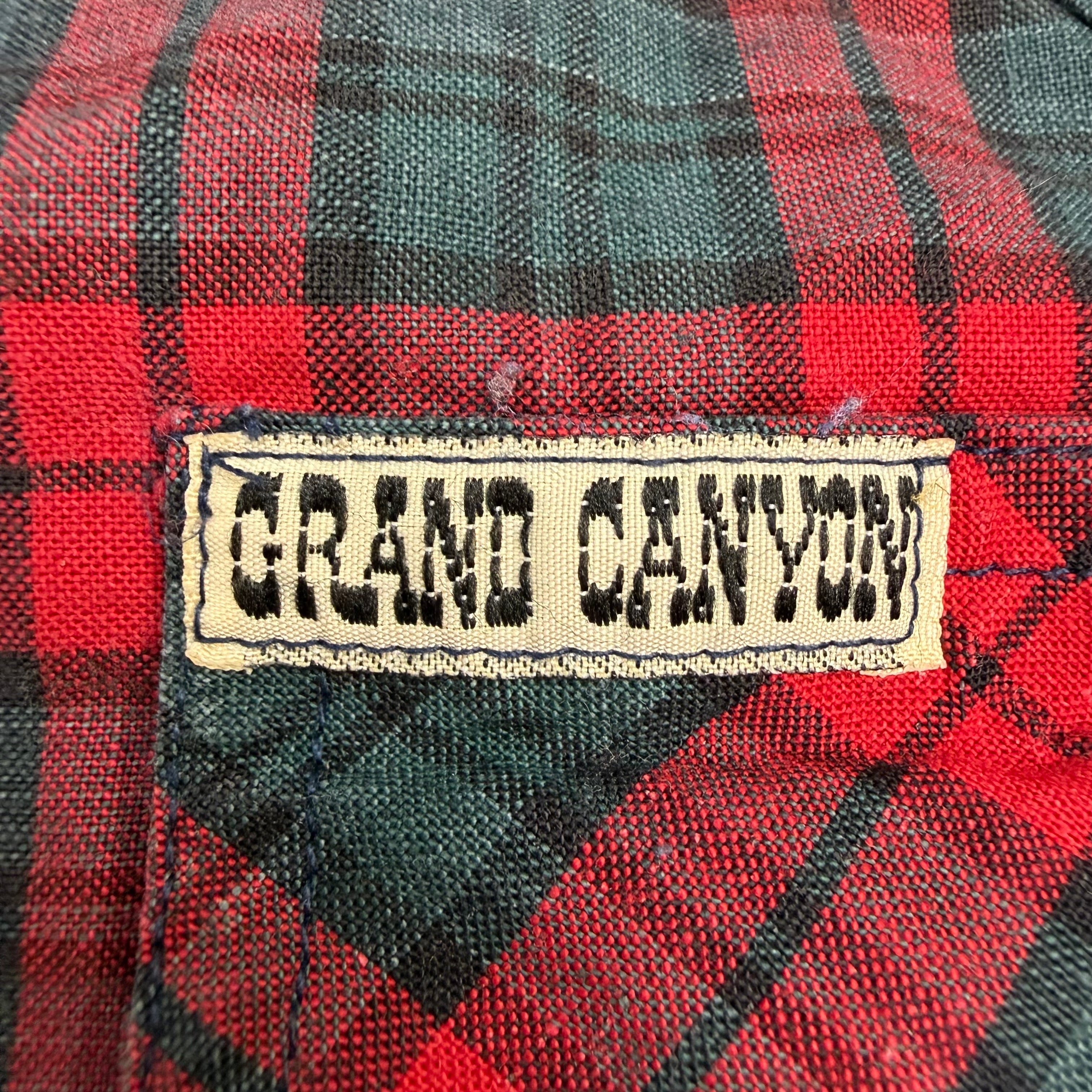 Vintage Grand Canyon Plaid Snap Button Flannel Shirt Red/Green