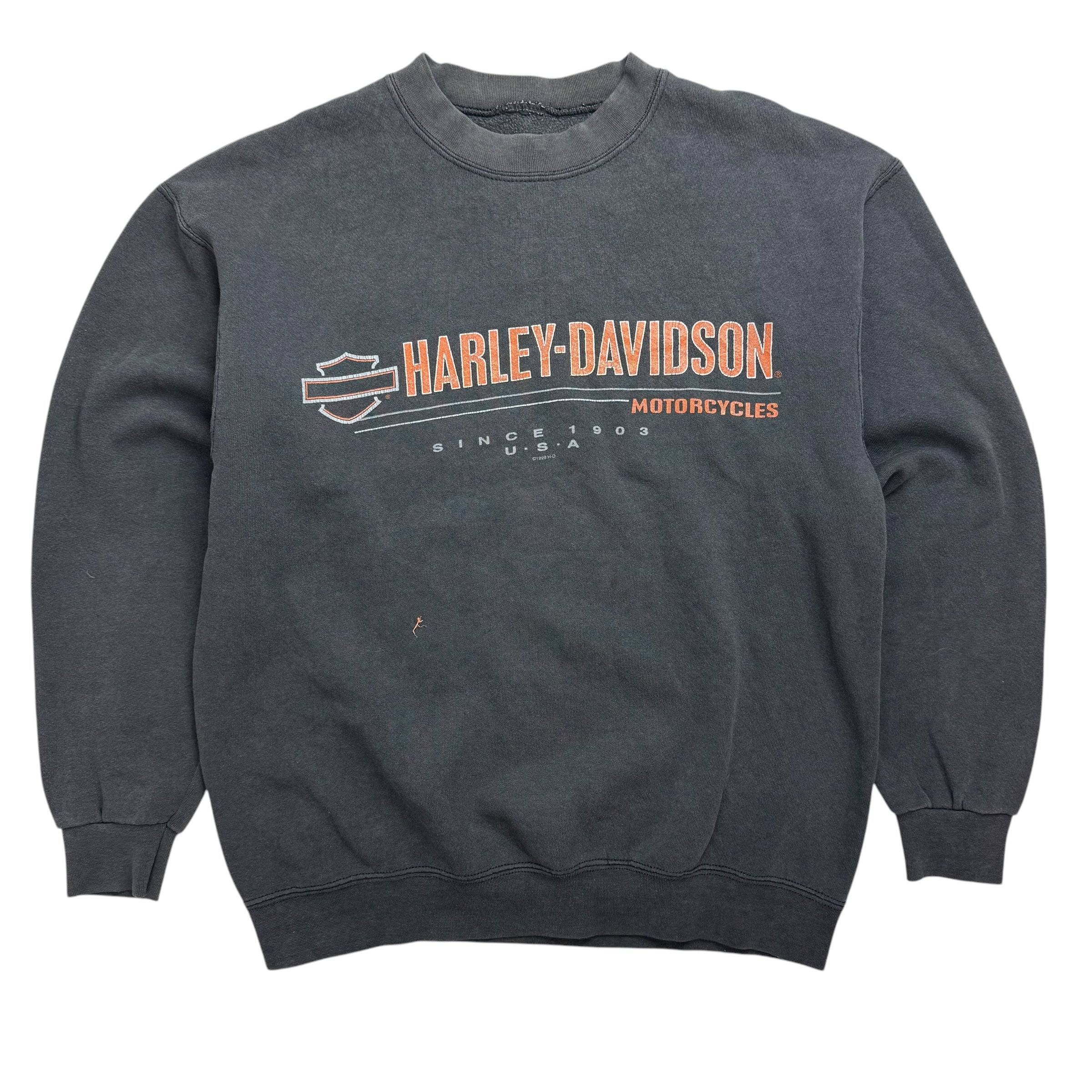 Vintage Harley Davidson Of Ocean City  Crewneck Faded Black