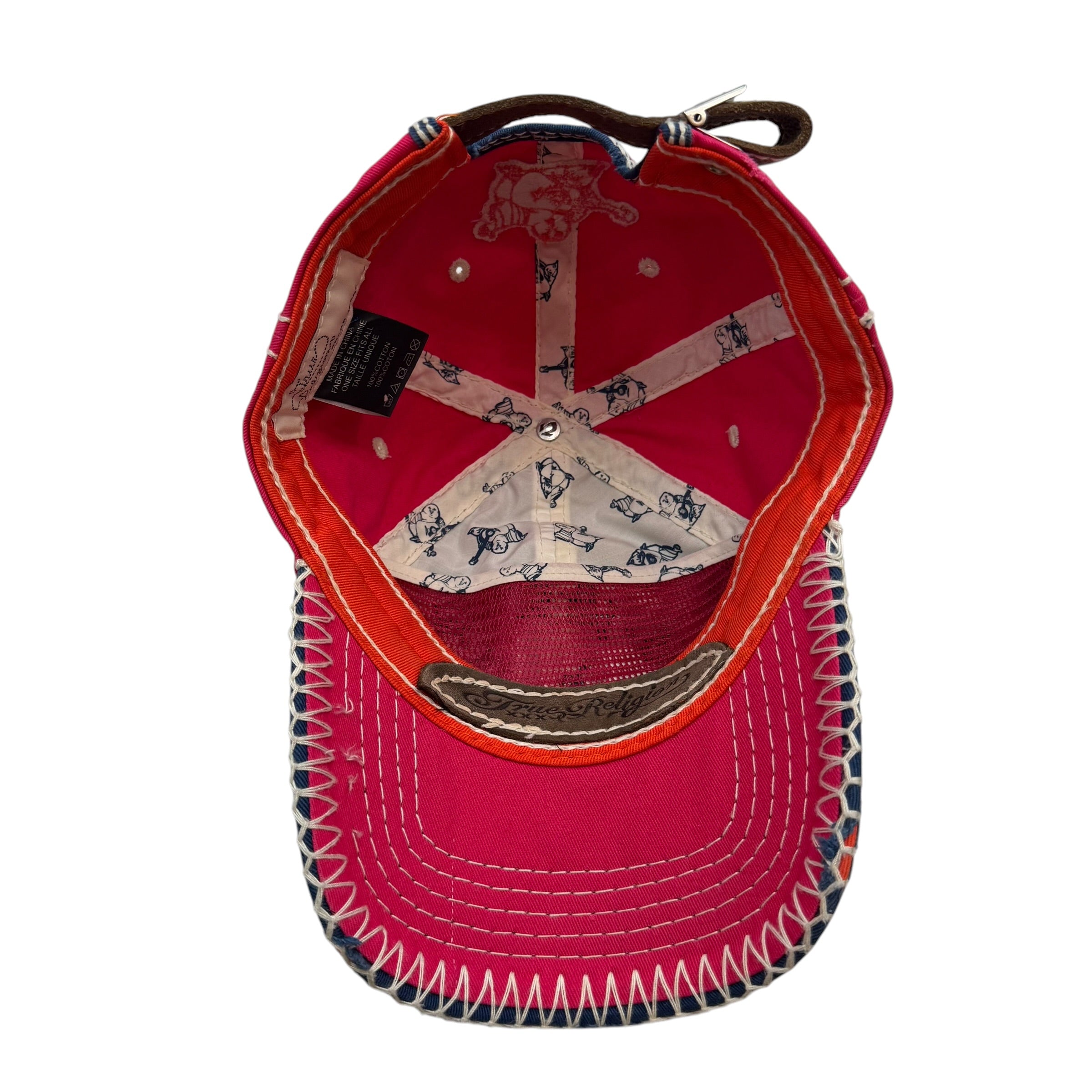 Vintage Y2K True Religion Denim Triple X Baseball Cap Pink