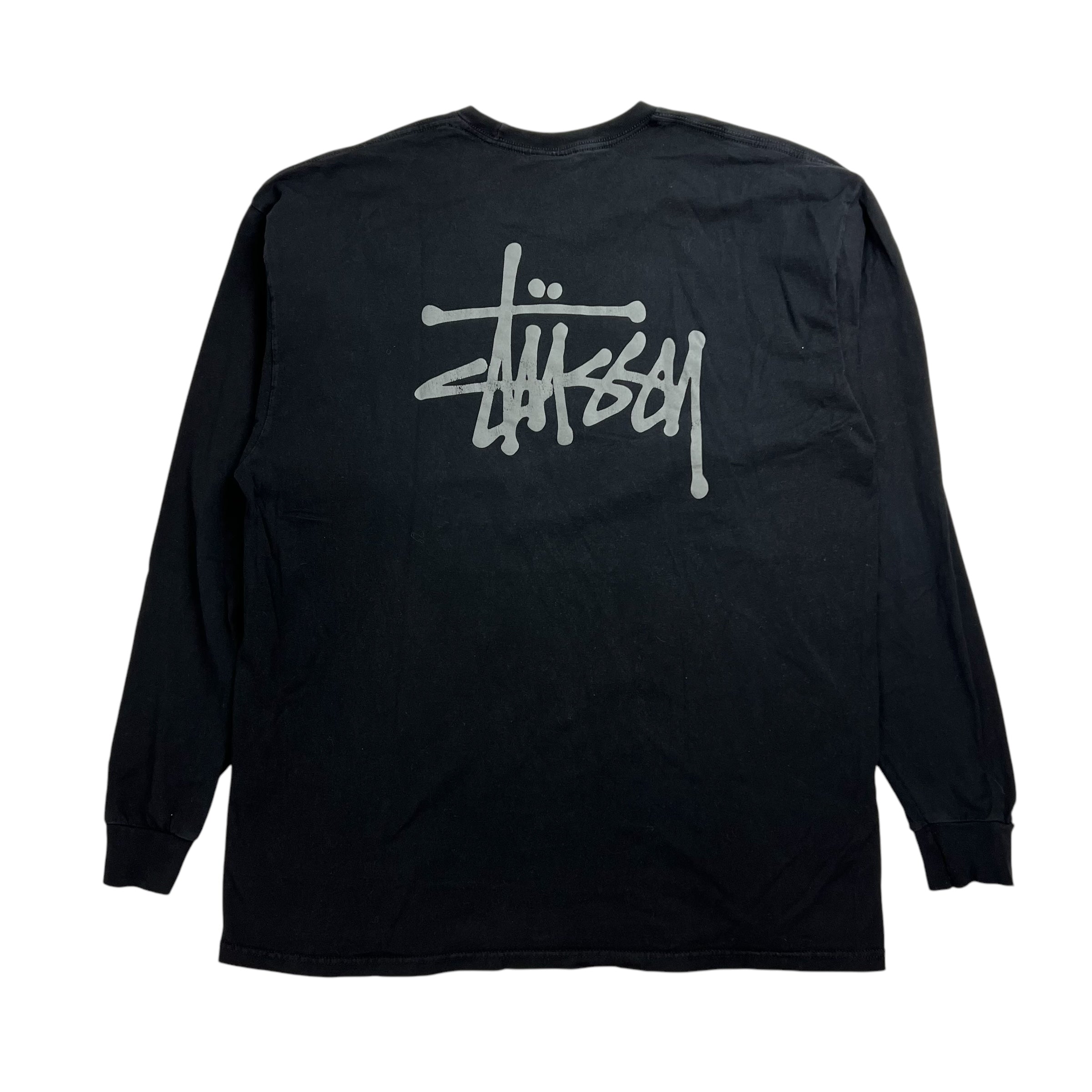 Stussy Stock Logo L/S Tee Black