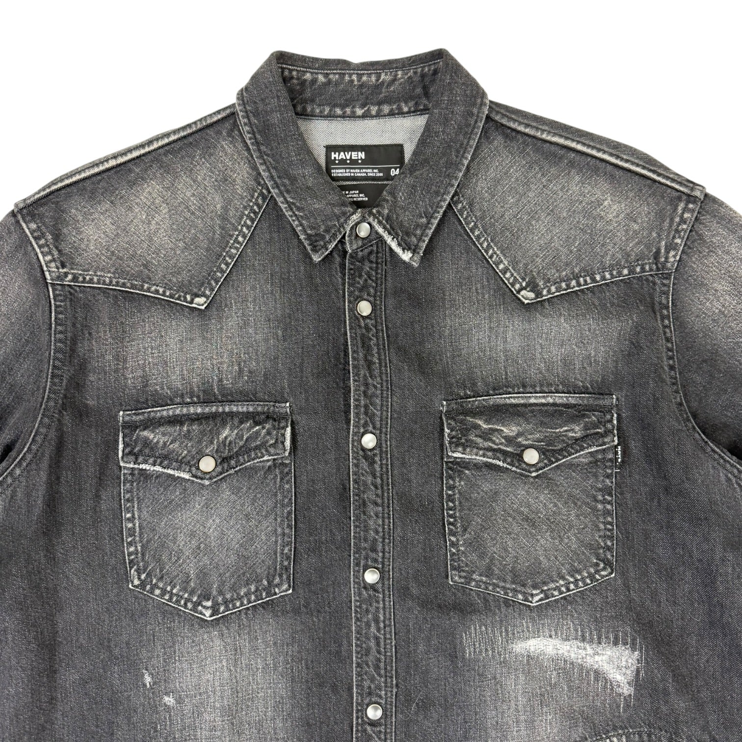 HAVEN Stampede Denim Button Up Jacket Washed Black