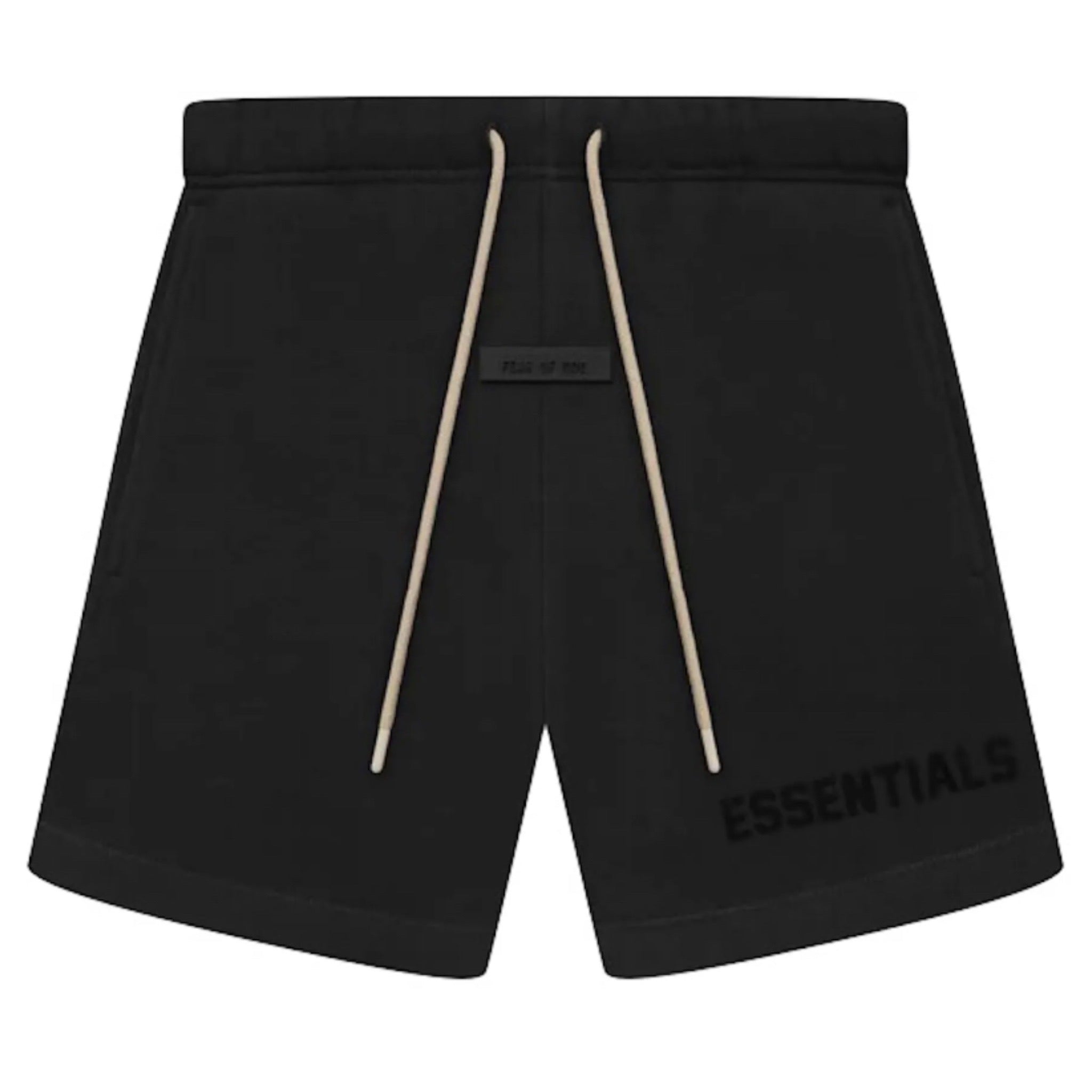 Fear Of God Essentials Cream Drawstrings Sweat Short  Jet Black