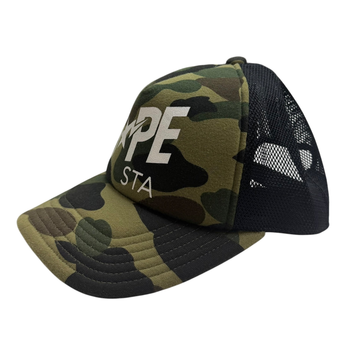 Bape 1st Bapesta Mesh Trucker Hat Camo