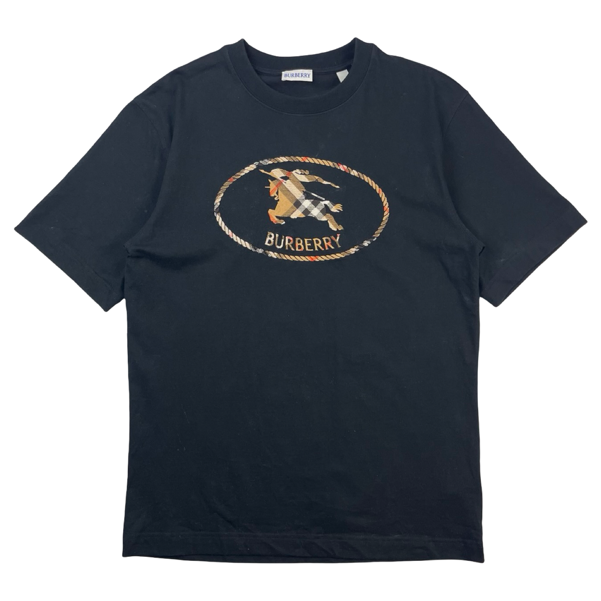 Burberry Check Knight Stamp Cotton T-Shirt
