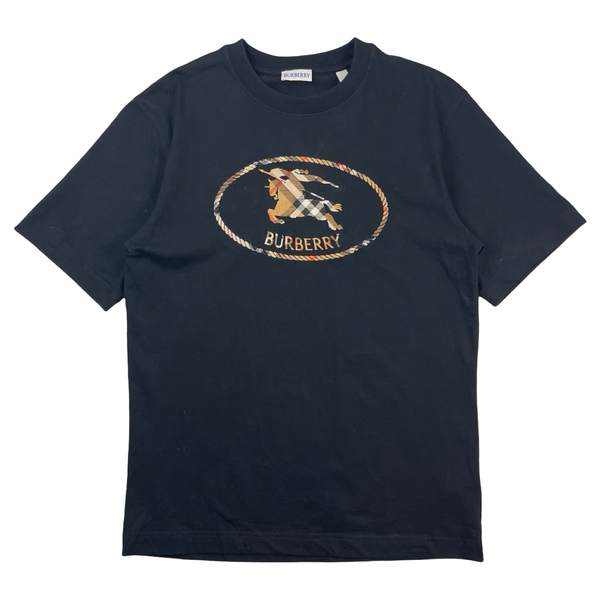 Burberry Check Knight Stamp Cotton T-Shirt