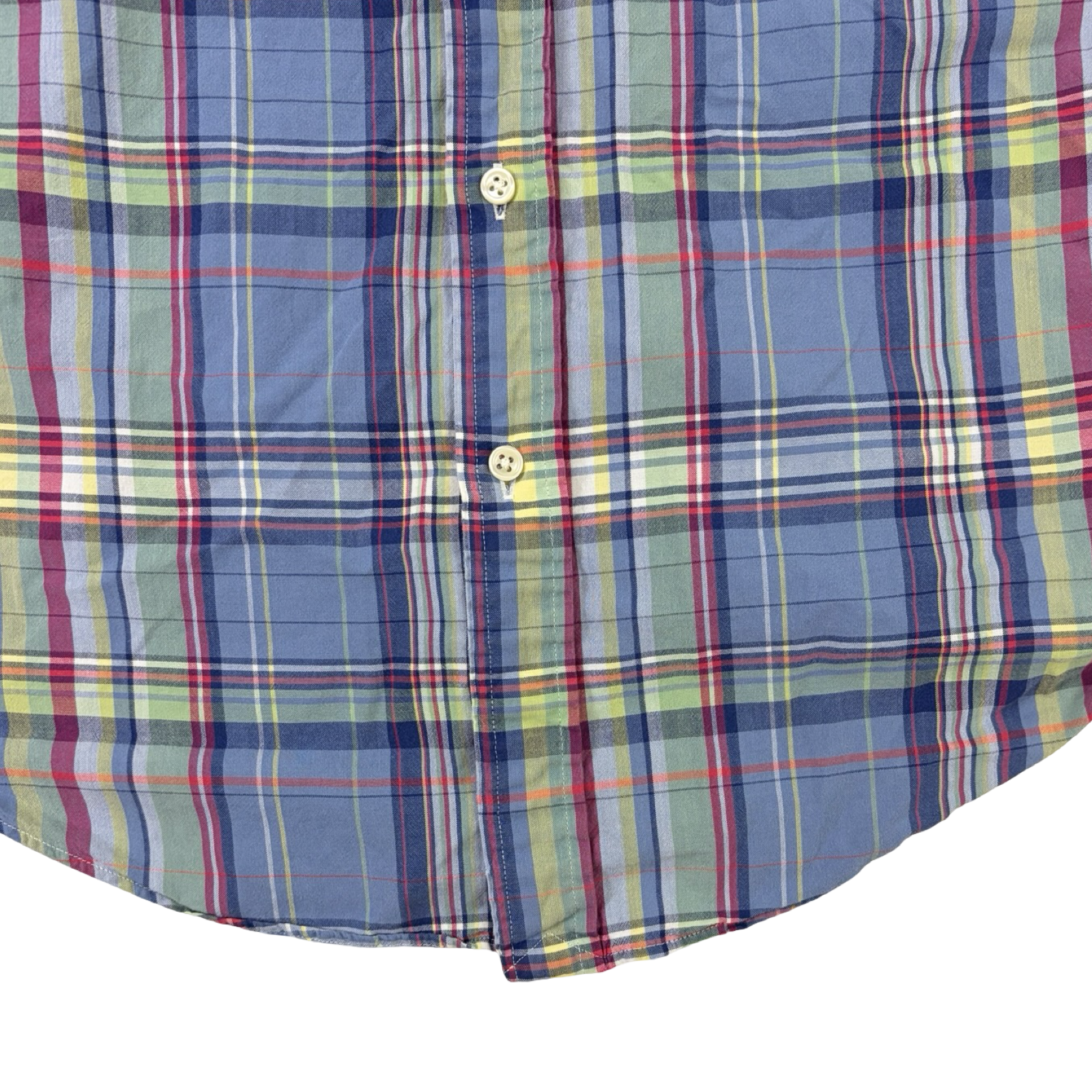 Ralph Lauren Plaid Short Sleeve Button Up Blue