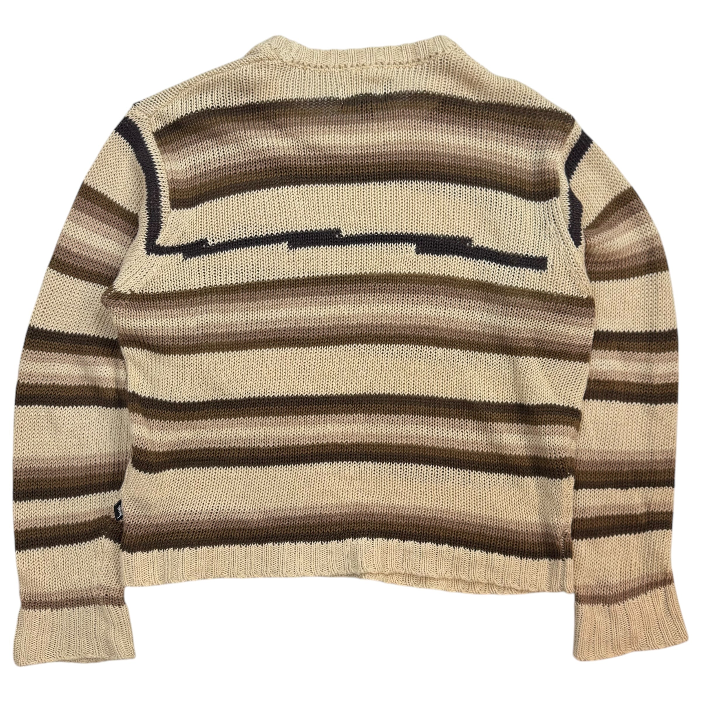 Stussy Tonal Stripe Linen Sweater Natural