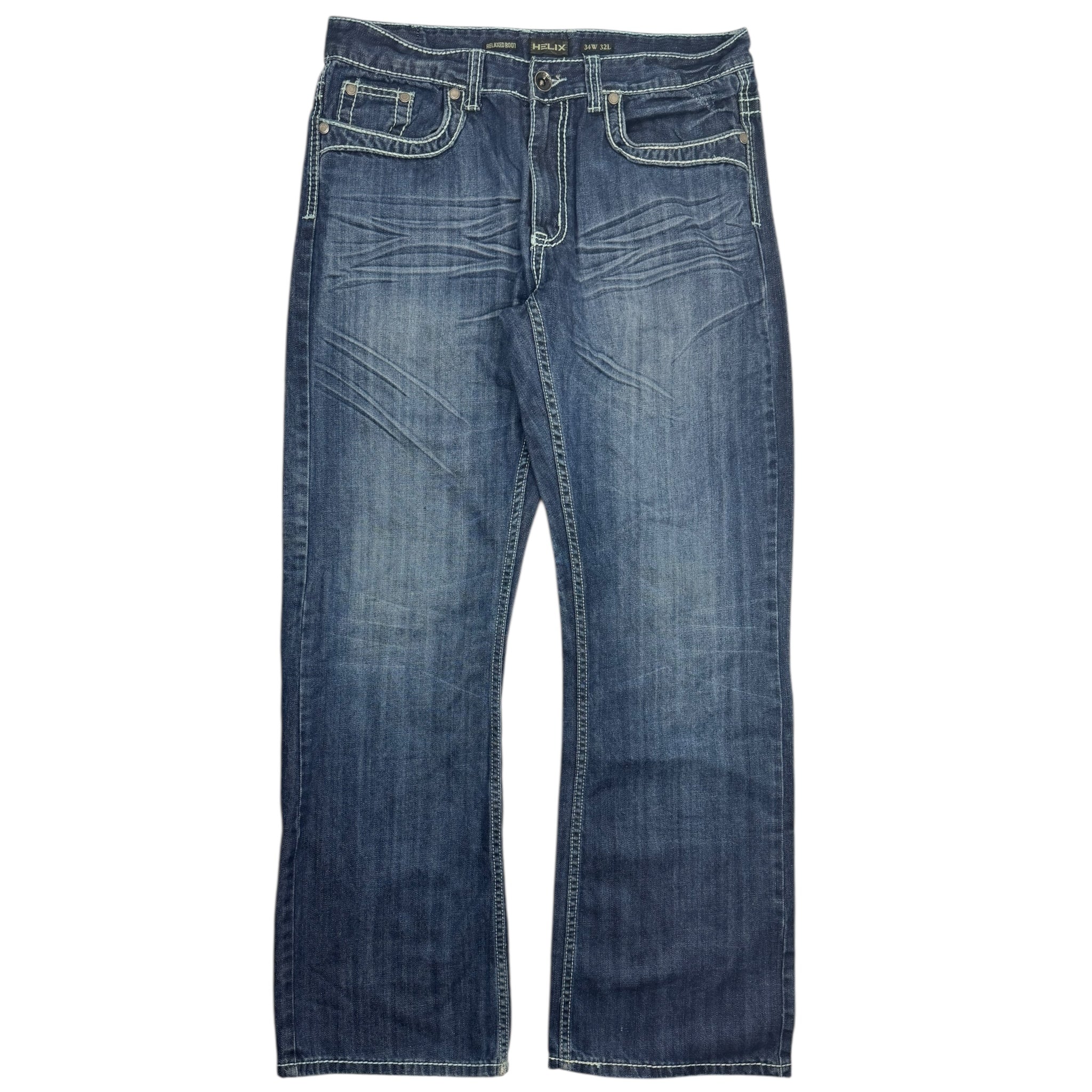 Y2K Helix Denim Blue Wash Bottoms