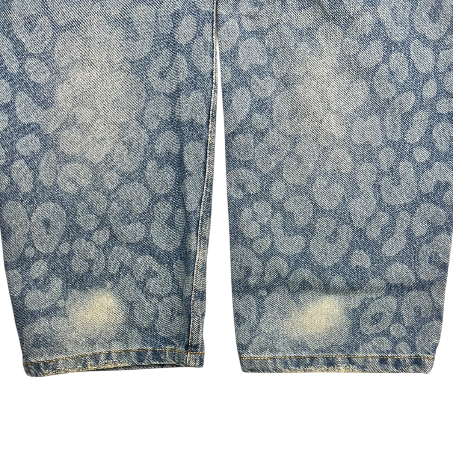 OVO Leopard Washed Print Denim Jeans