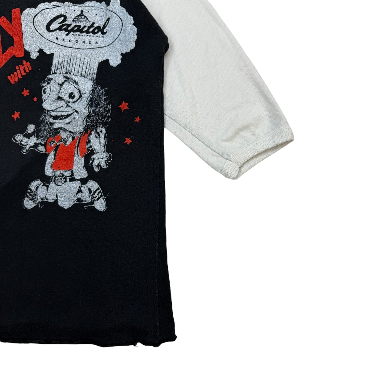 1980s Capitol Records 3/4 Sleeve Ringer Tee Black/White