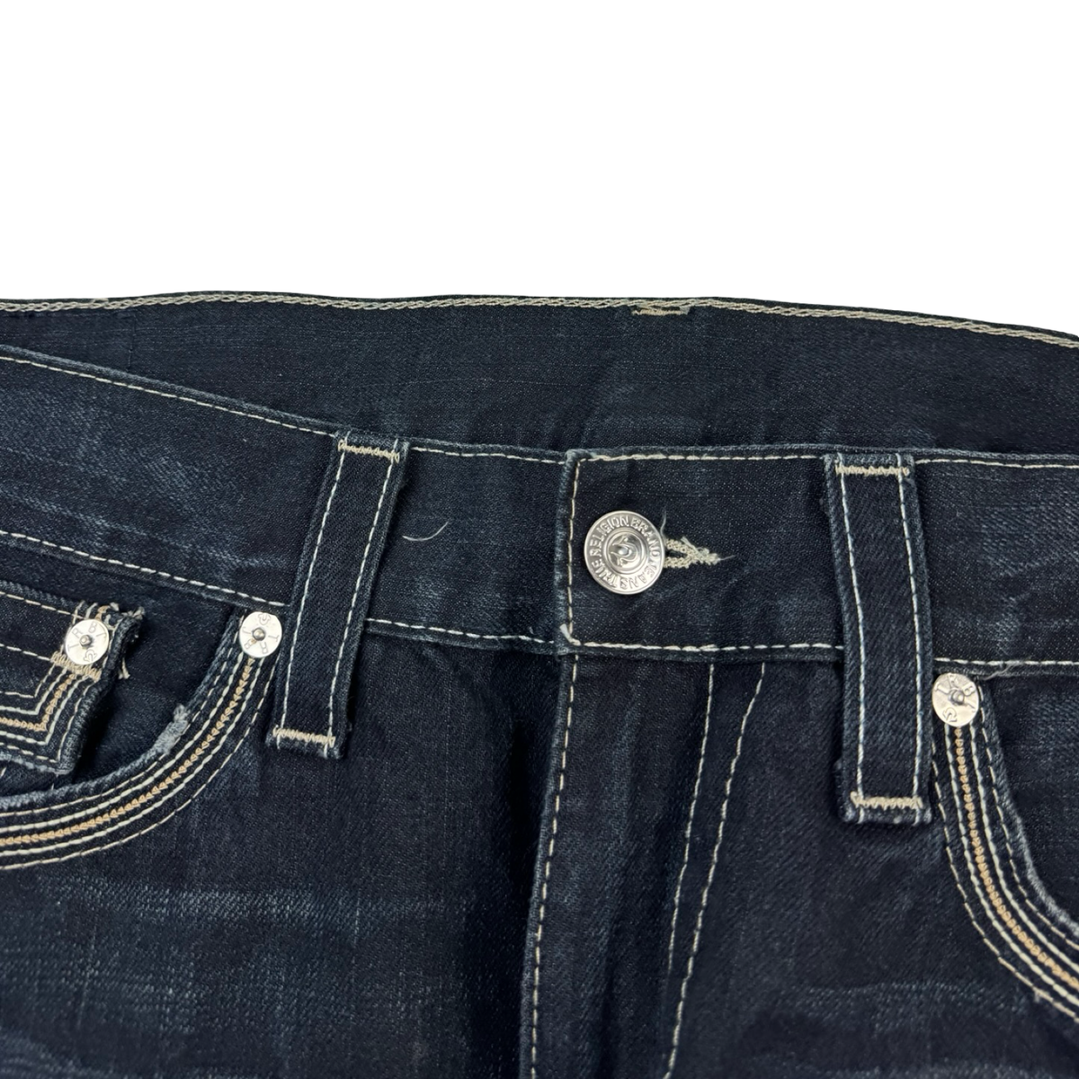 Vintage True Religion Contrast Stitch Bottoms Dark Wash
