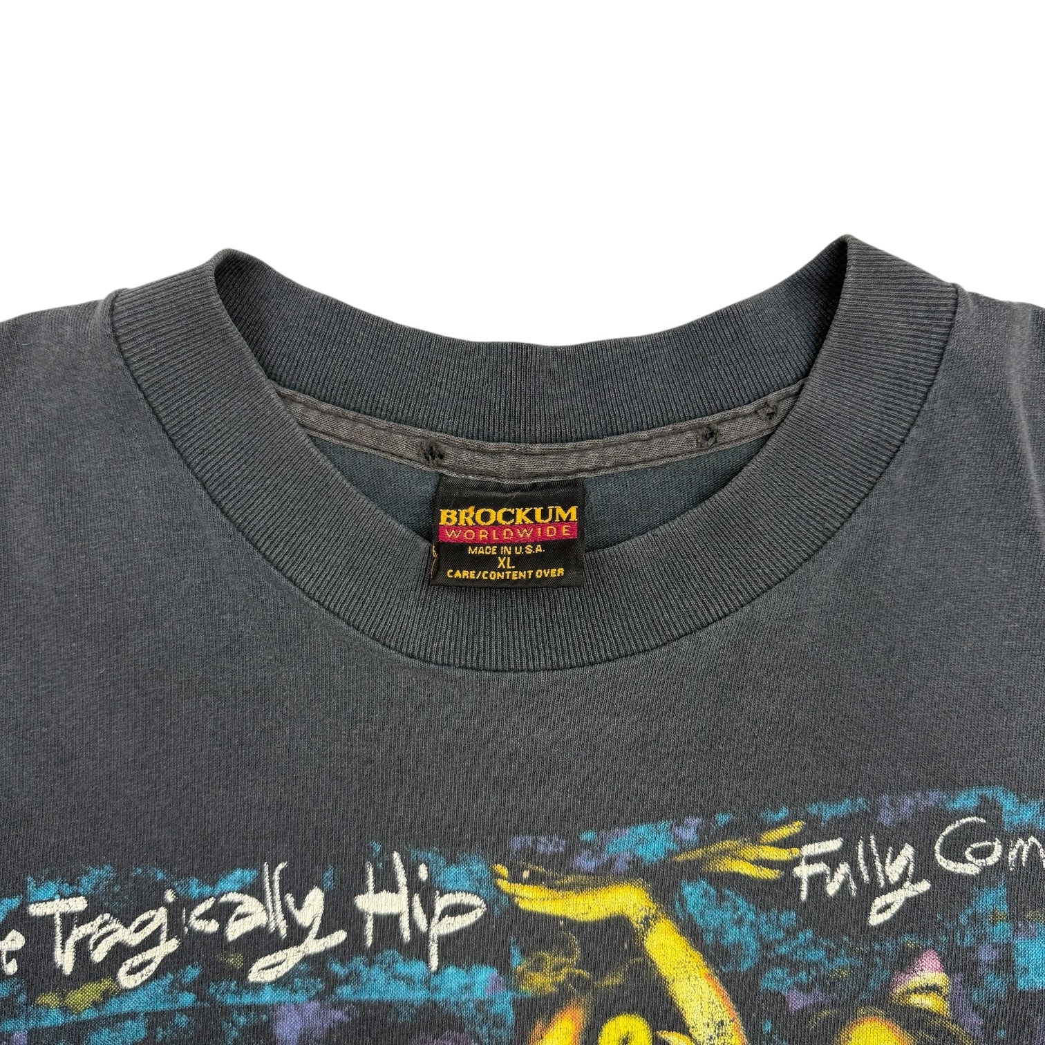 1992 The Tragically Hip Fully Completely Tour T-Shirt Faded Black