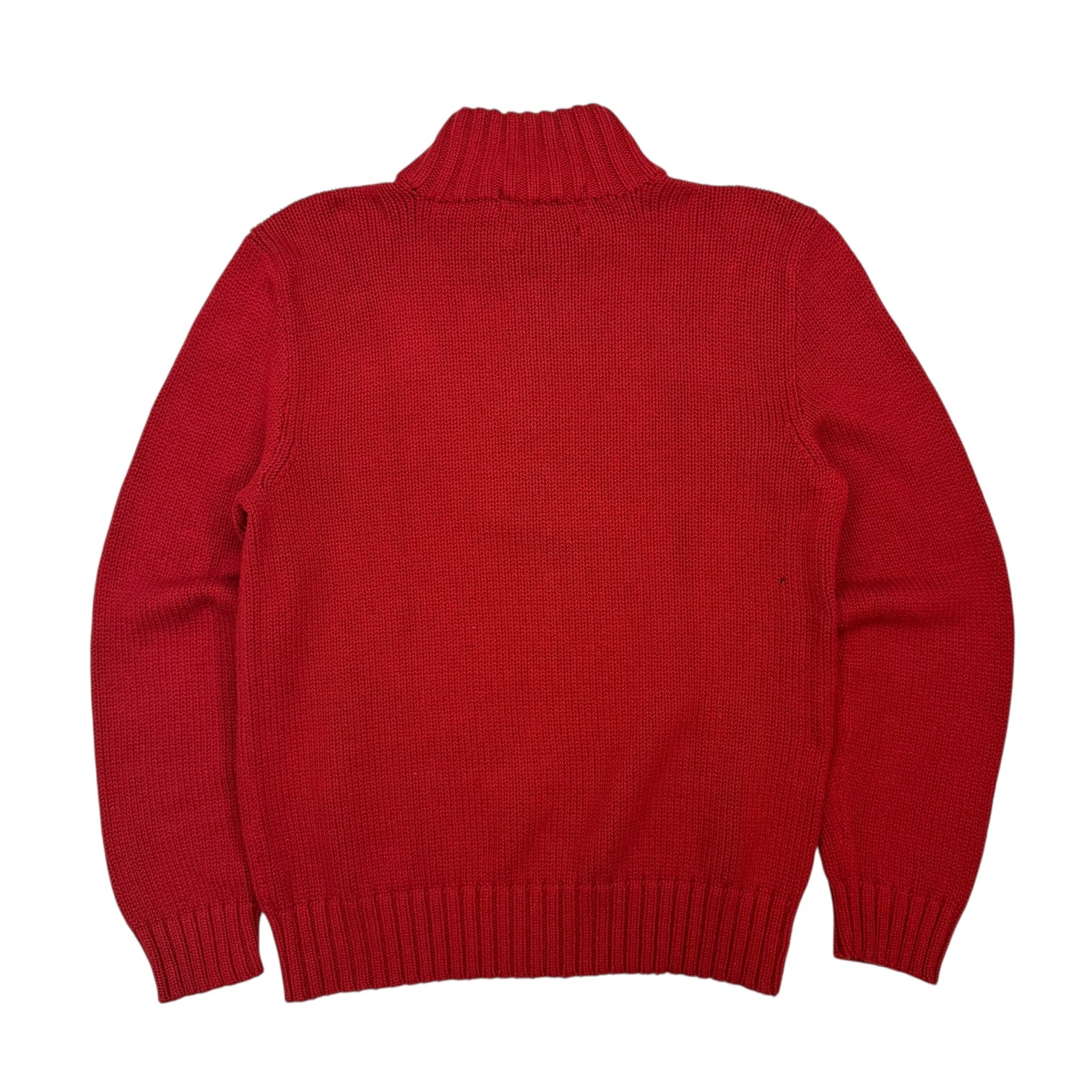 Vintage Polo Ralph Lauren Quarter Zip Knit Sweater Red